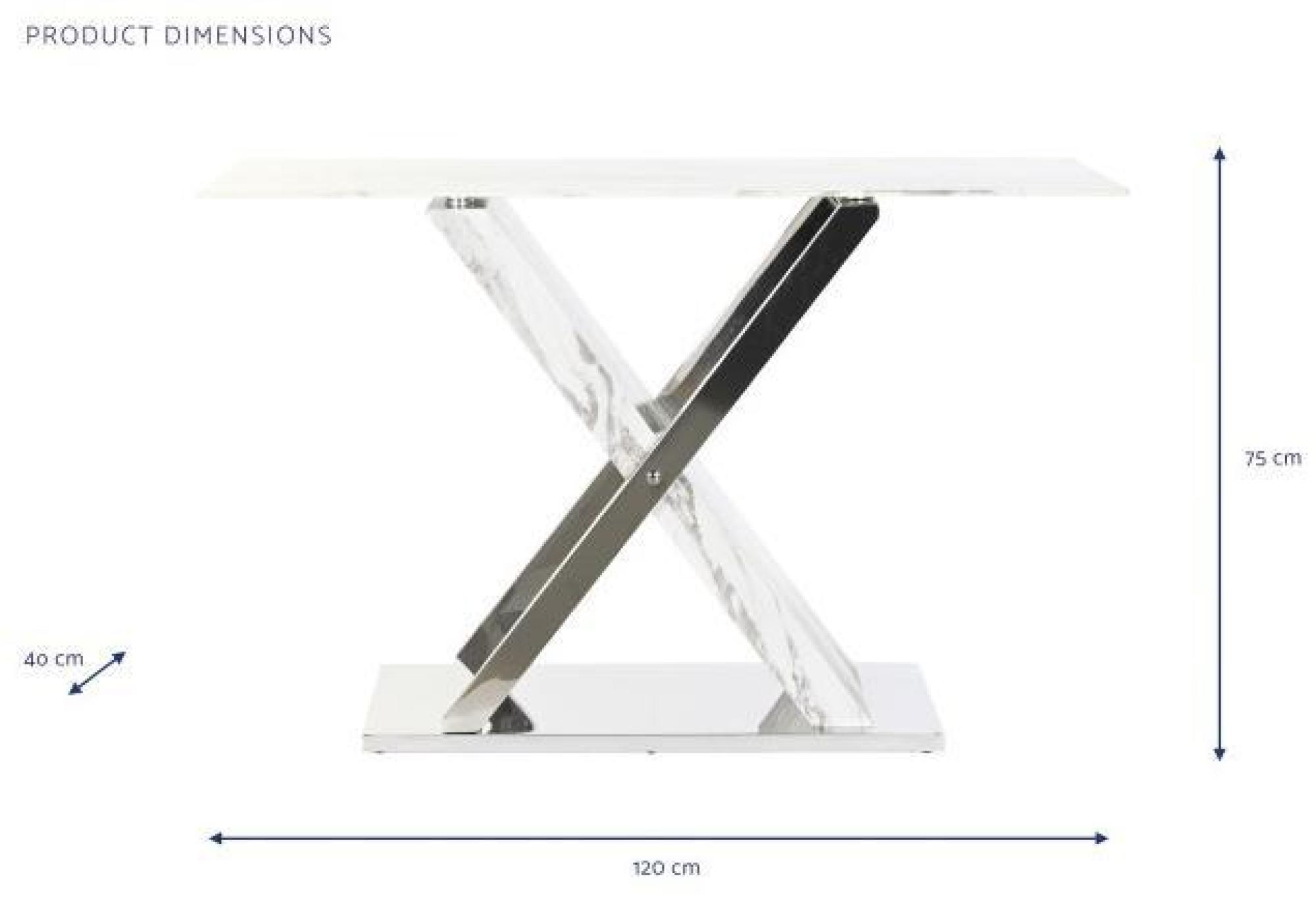 Product photograph of Madison White And Chrome Console Table from Choice Furniture Superstore.