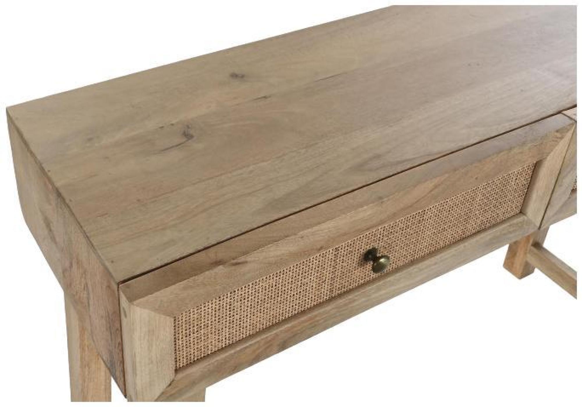 Product photograph of Douglas Mango Wood And Rattan 2 Drawer Console Table from Choice Furniture Superstore.