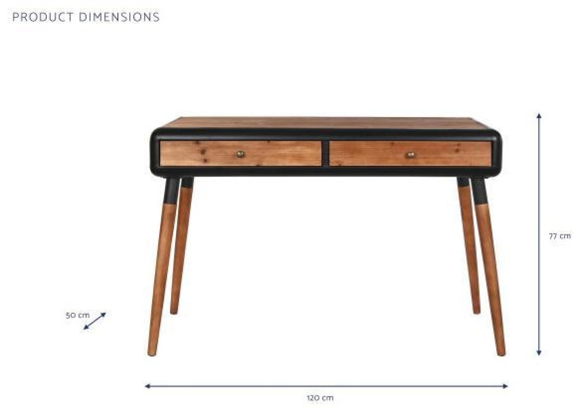 Product photograph of Loft Dark Brown 2 Drawer Console Table from Choice Furniture Superstore.