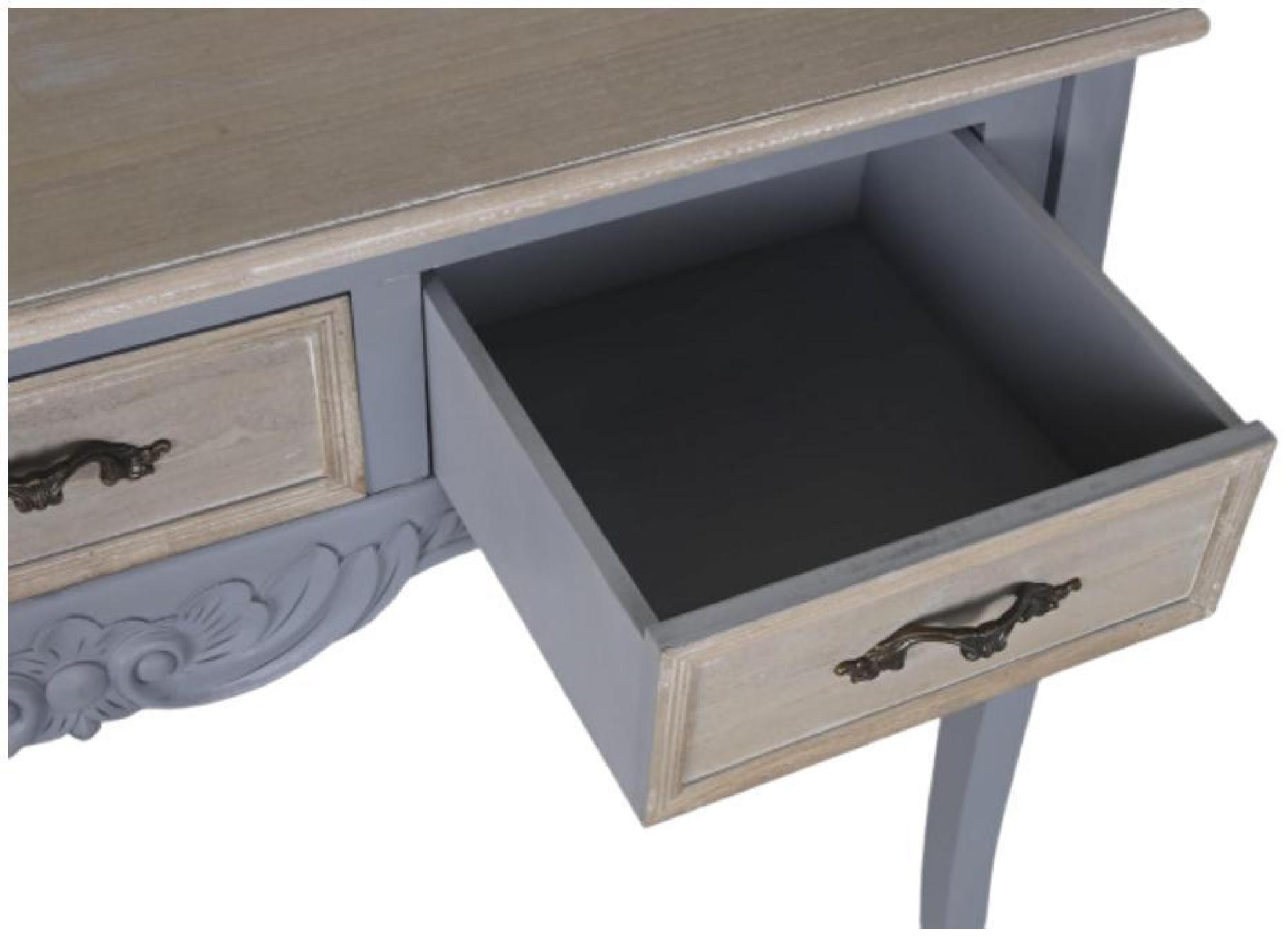 Product photograph of Traditional Grey 3 Drawer Console Table from Choice Furniture Superstore.