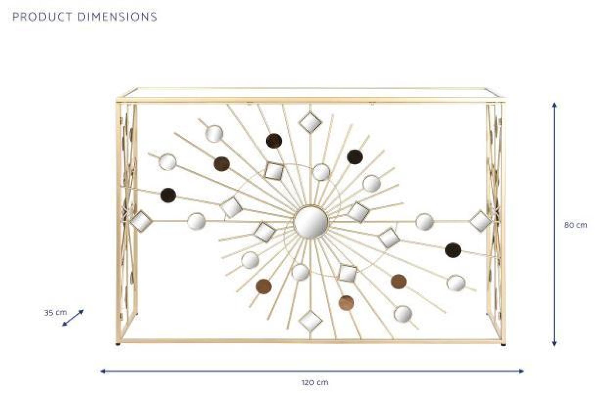 Product photograph of Glam Glass And Golden Metal Console Table from Choice Furniture Superstore.