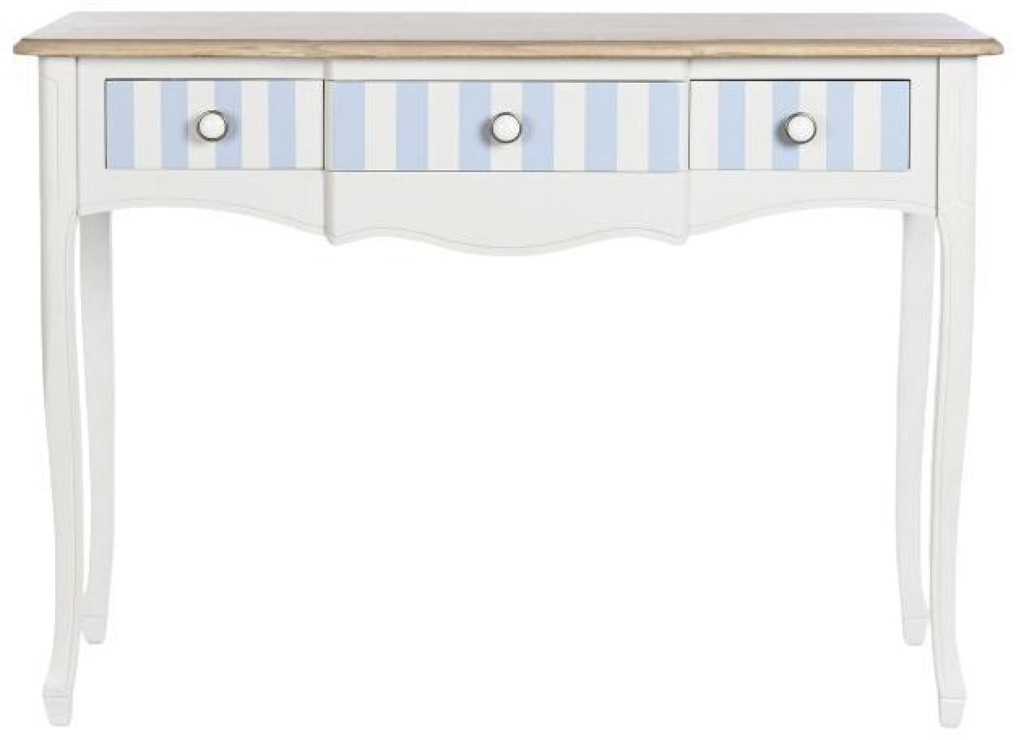 Product photograph of Romantic White Ceramic 3 Drawer Console Table from Choice Furniture Superstore.