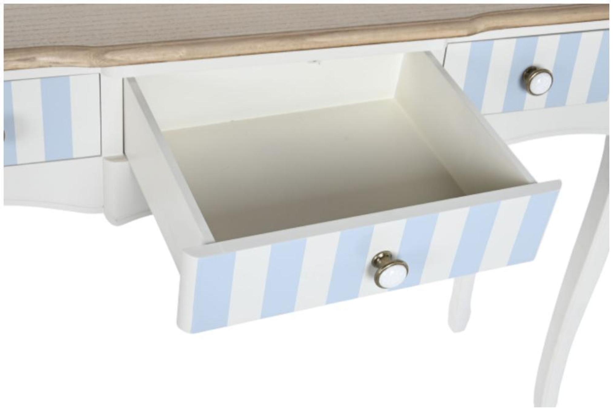 Product photograph of Romantic White Ceramic 3 Drawer Console Table from Choice Furniture Superstore.