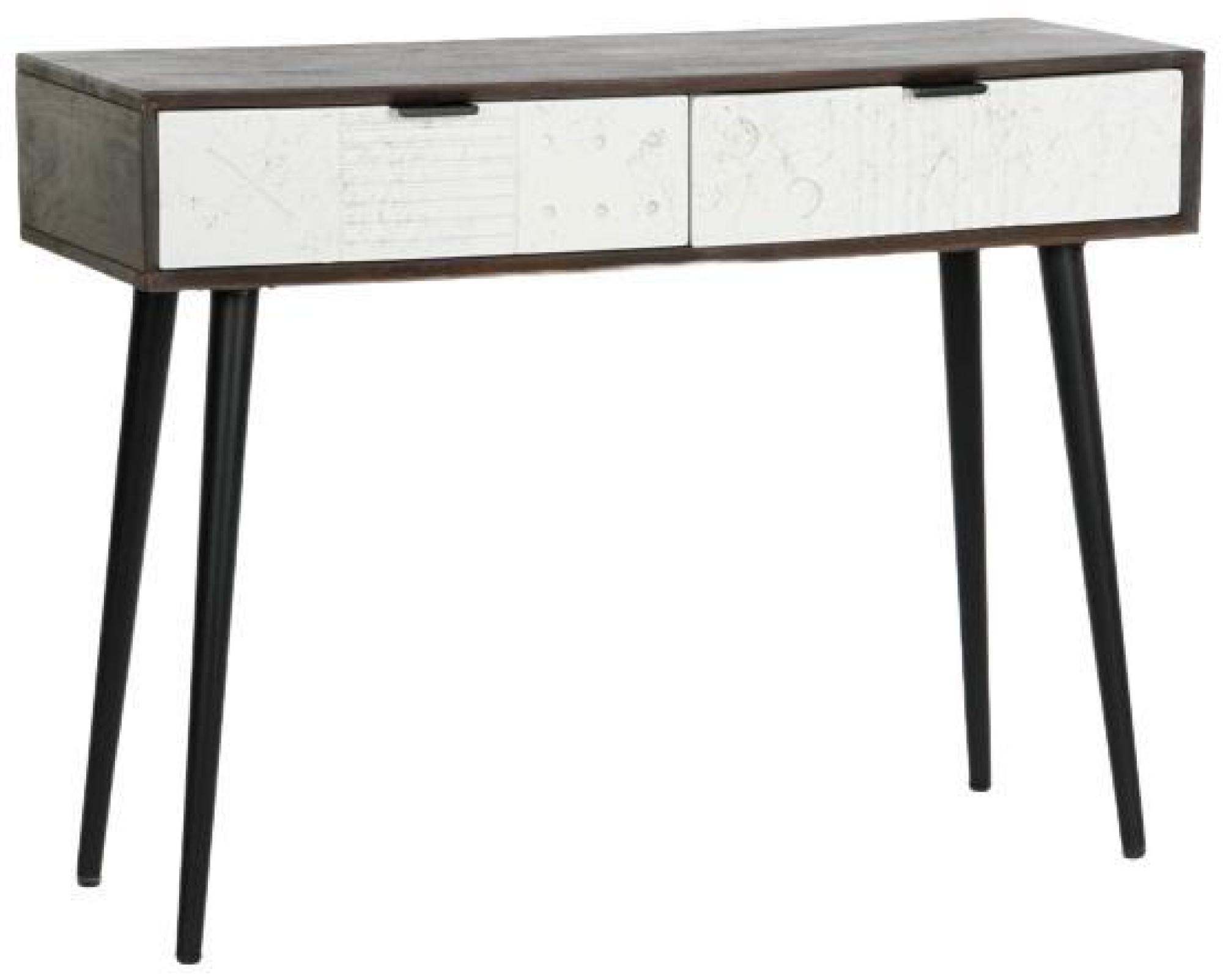 Product photograph of Modern White Mango Wood 2 Drawer Console Table from Choice Furniture Superstore.