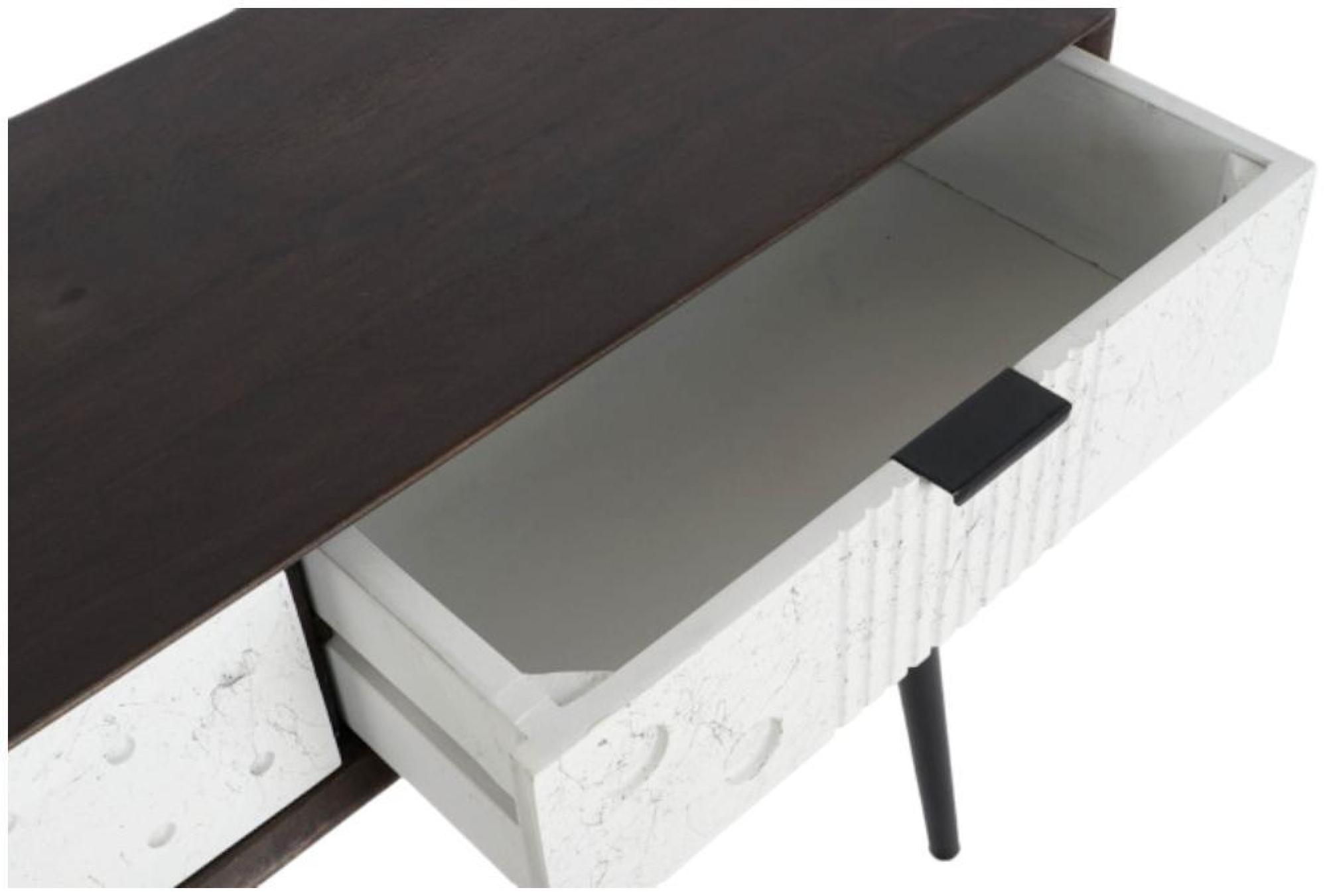 Product photograph of Modern White Mango Wood 2 Drawer Console Table from Choice Furniture Superstore.