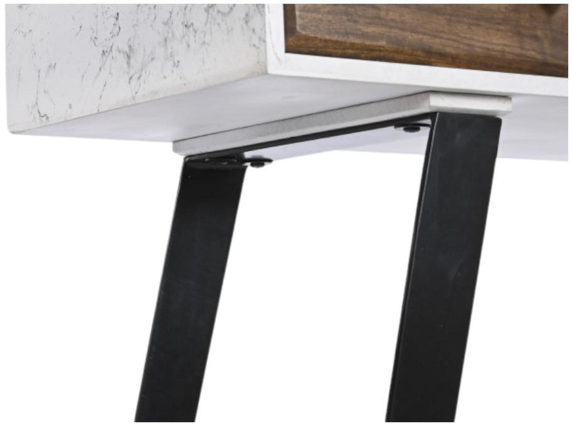 Product photograph of Modern White And Dark Brown 2 Drawer Console Table from Choice Furniture Superstore.