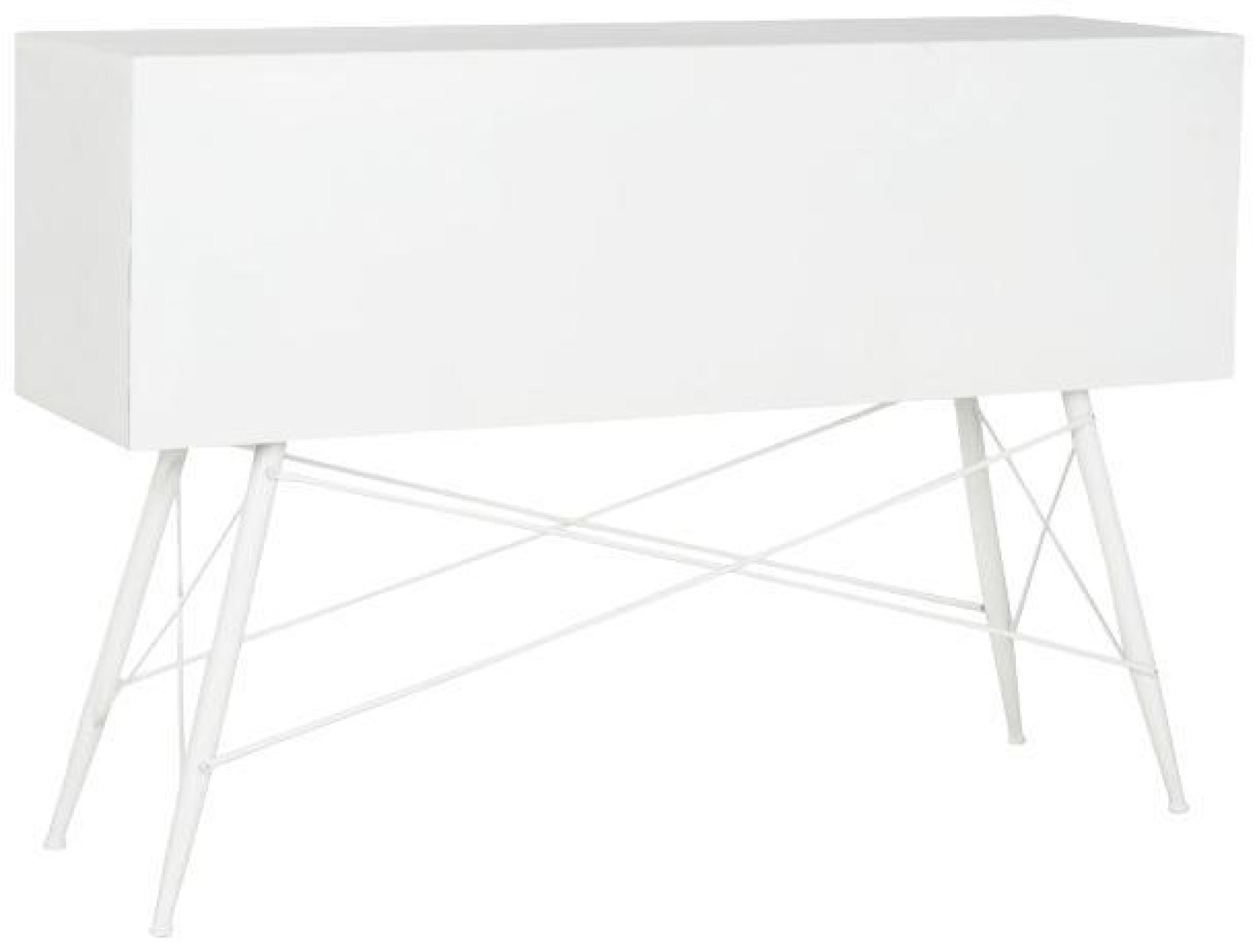 Product photograph of Loft White Metal Console Table from Choice Furniture Superstore.