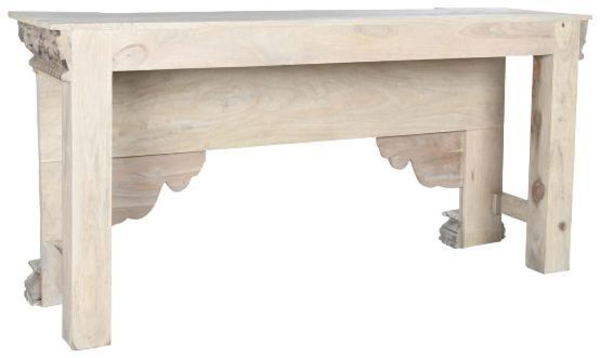 Product photograph of Indian Aged White Mango Wood Console Table from Choice Furniture Superstore.