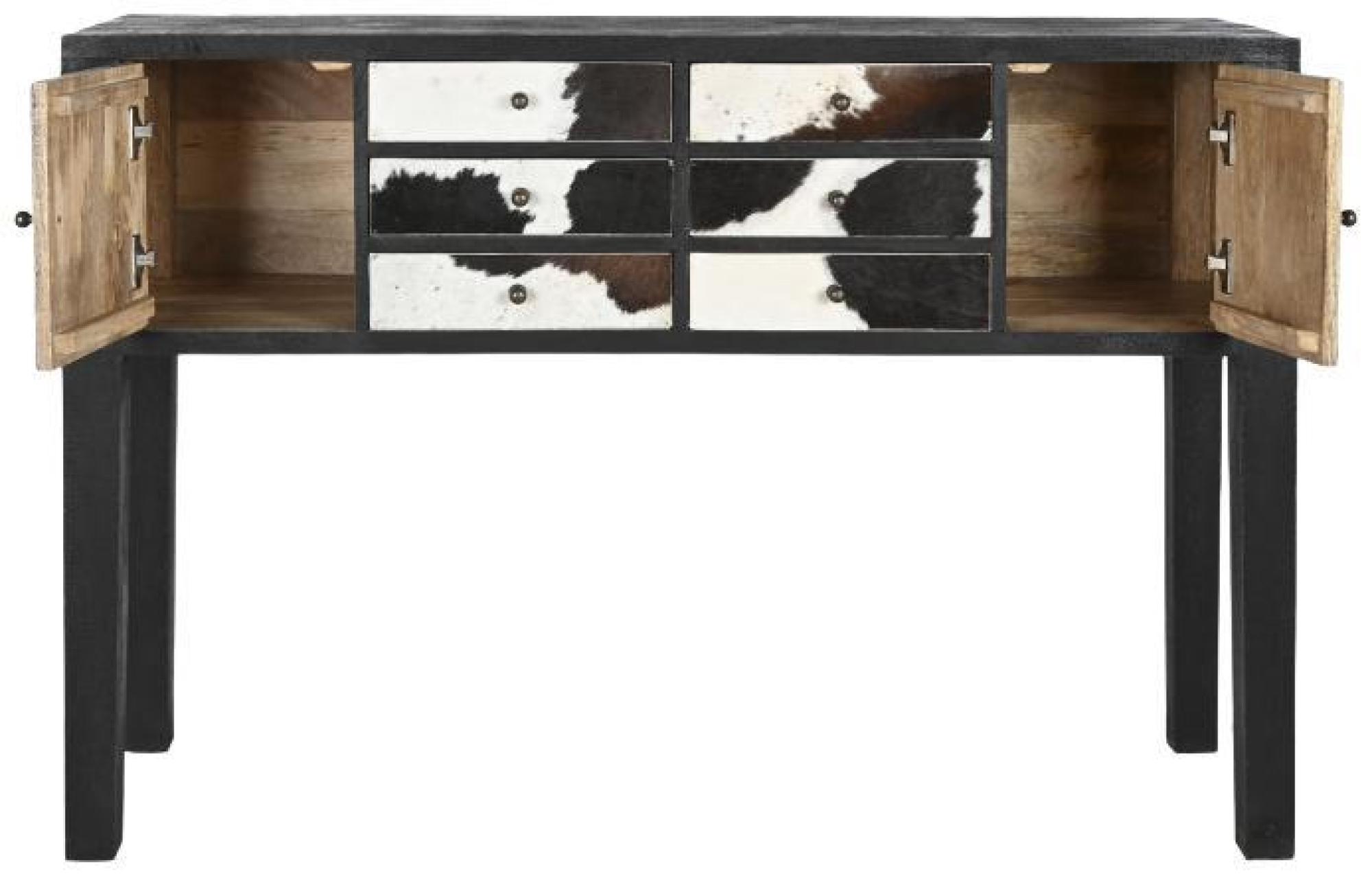 Product photograph of African Mango Wood 6 Drawer Cow Console Table from Choice Furniture Superstore.