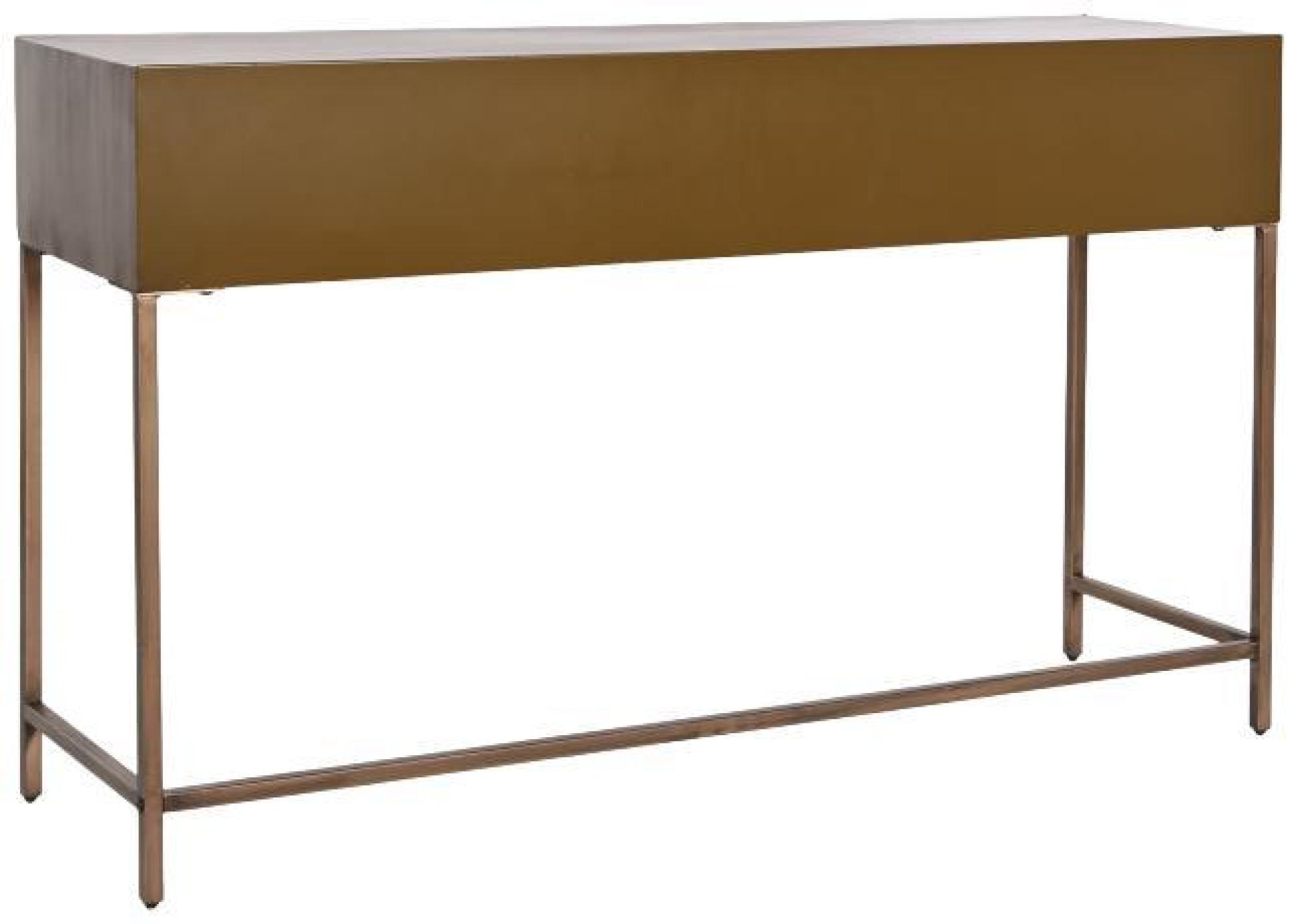 Product photograph of Loft Golden Metal 3 Drawer Console Table from Choice Furniture Superstore.