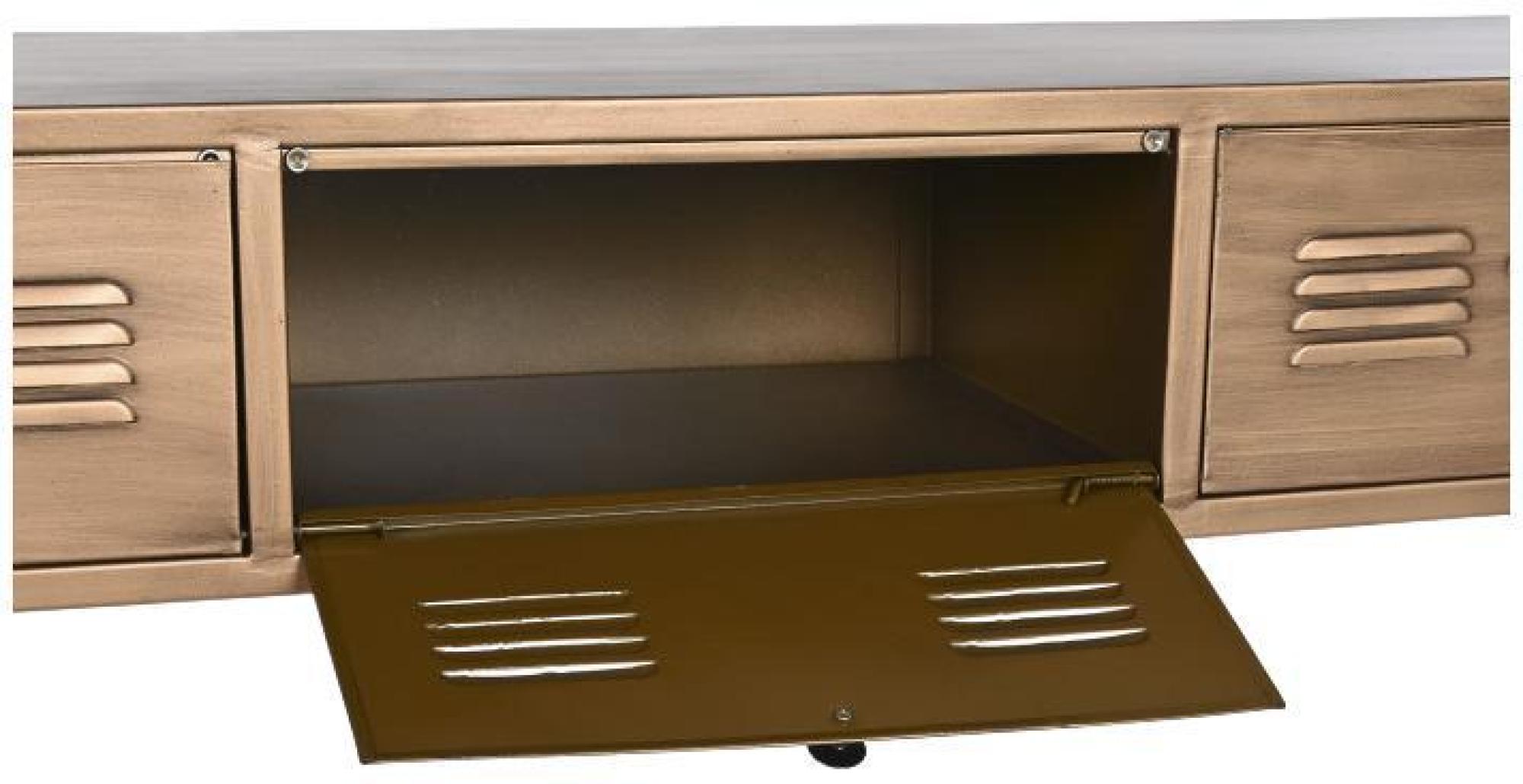 Product photograph of Loft Golden Metal 3 Drawer Console Table from Choice Furniture Superstore.