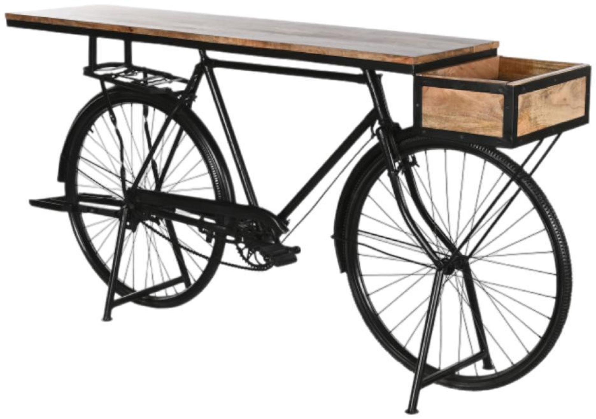 Product photograph of Shabby Black Metal Bicycle Console Table from Choice Furniture Superstore.