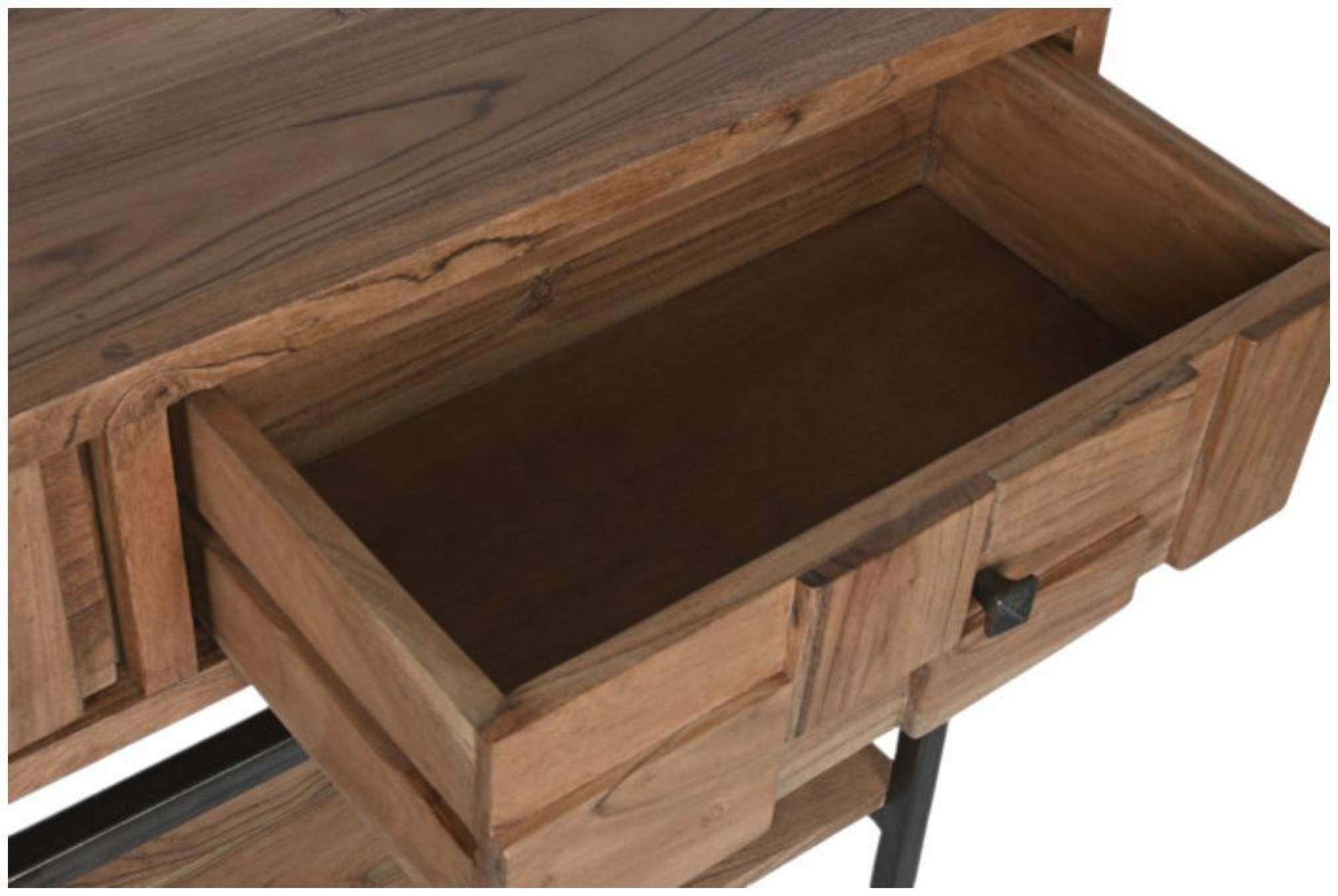 Product photograph of Modern Acacia Wood 2 Drawer Console Table from Choice Furniture Superstore.