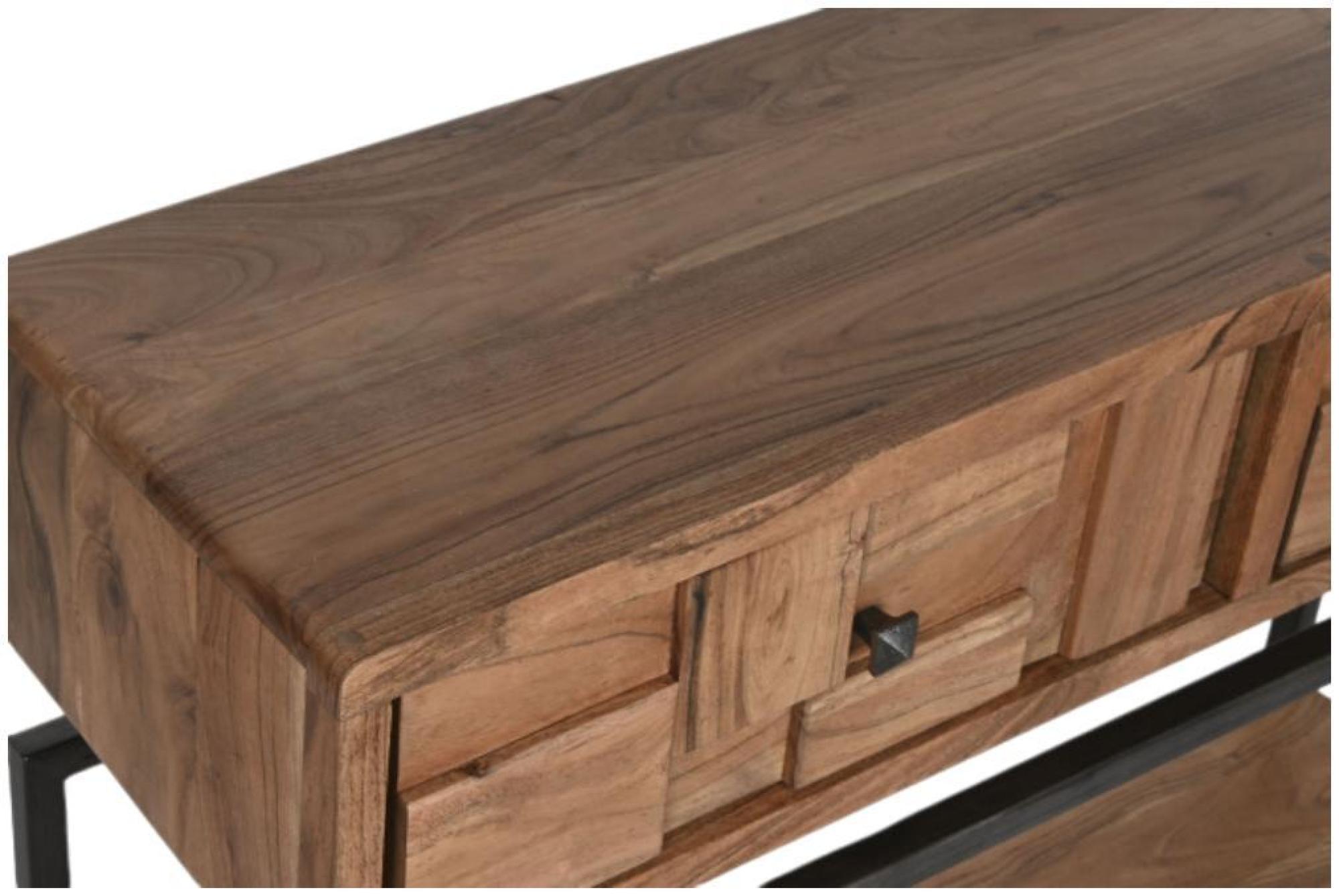 Product photograph of Modern Acacia Wood 2 Drawer Console Table from Choice Furniture Superstore.