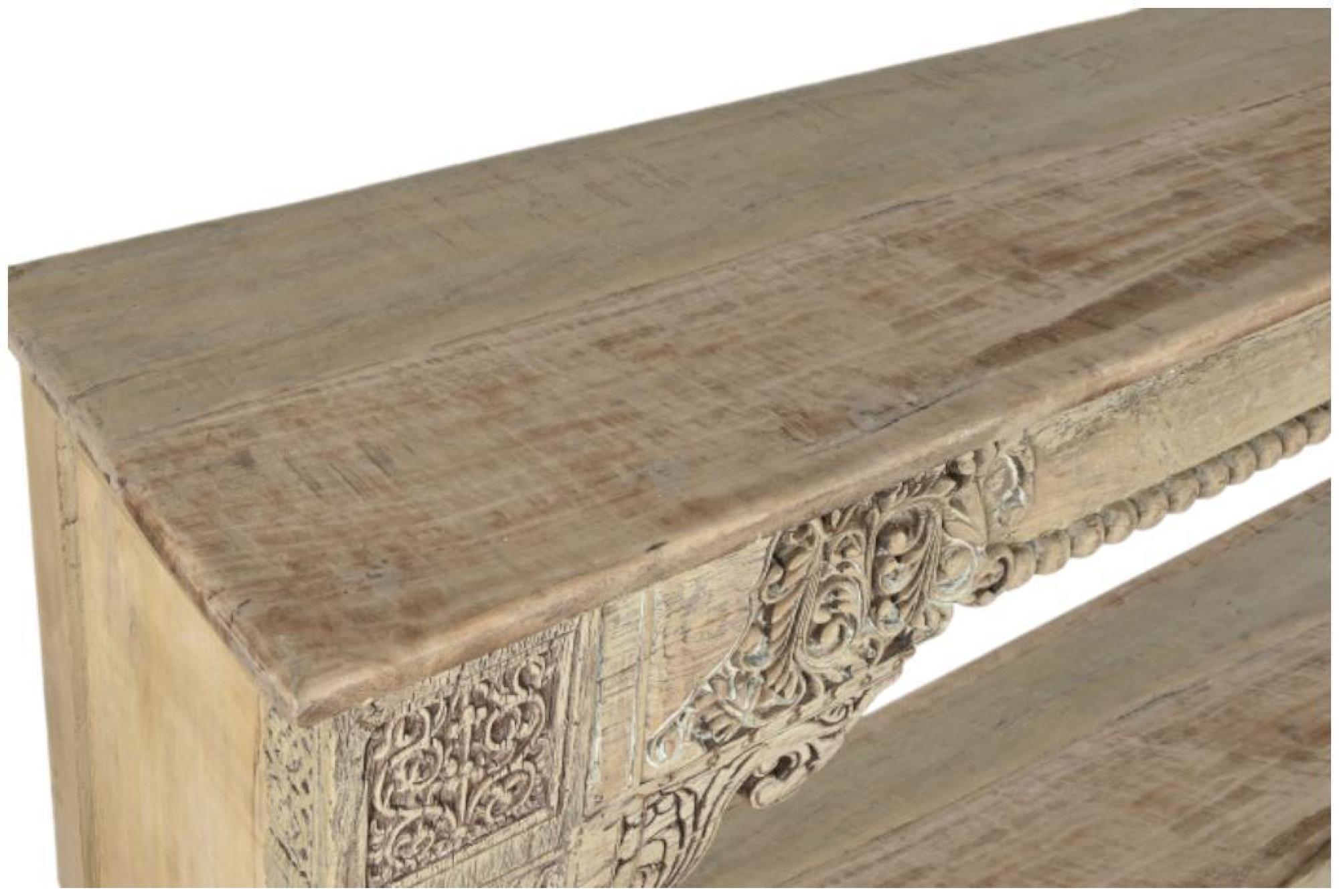 Product photograph of Beige Carved Wood Console Table from Choice Furniture Superstore.