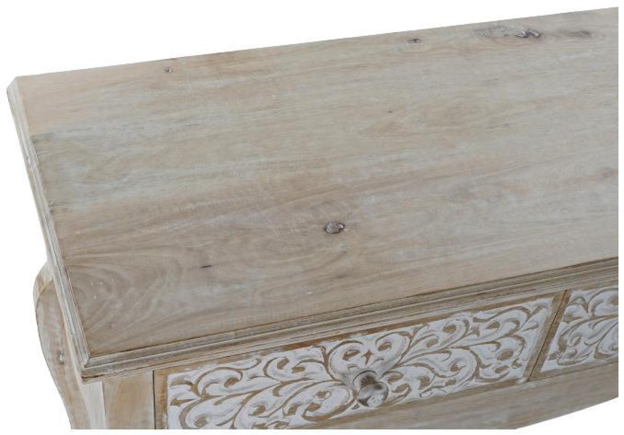 Product photograph of Natural And White Mango Wood 2 Drawer Console Table from Choice Furniture Superstore.