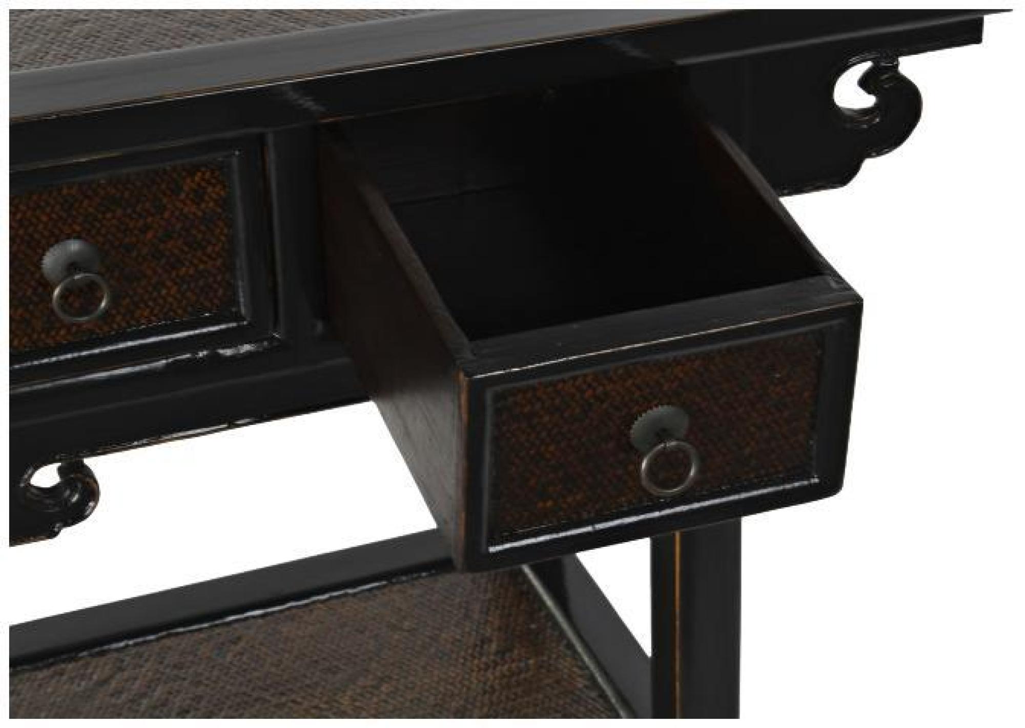 Product photograph of Oriental Black 2 Drawer Console Table from Choice Furniture Superstore.