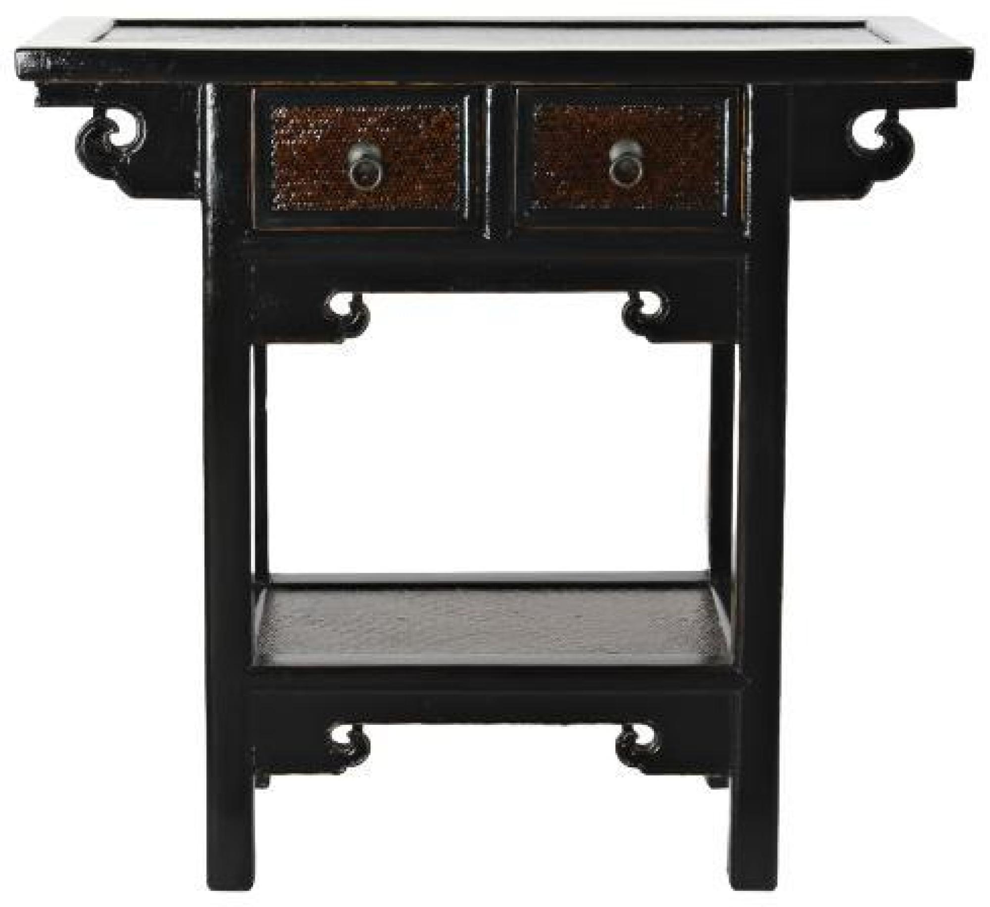 Product photograph of Oriental Black 2 Drawer Console Table from Choice Furniture Superstore.