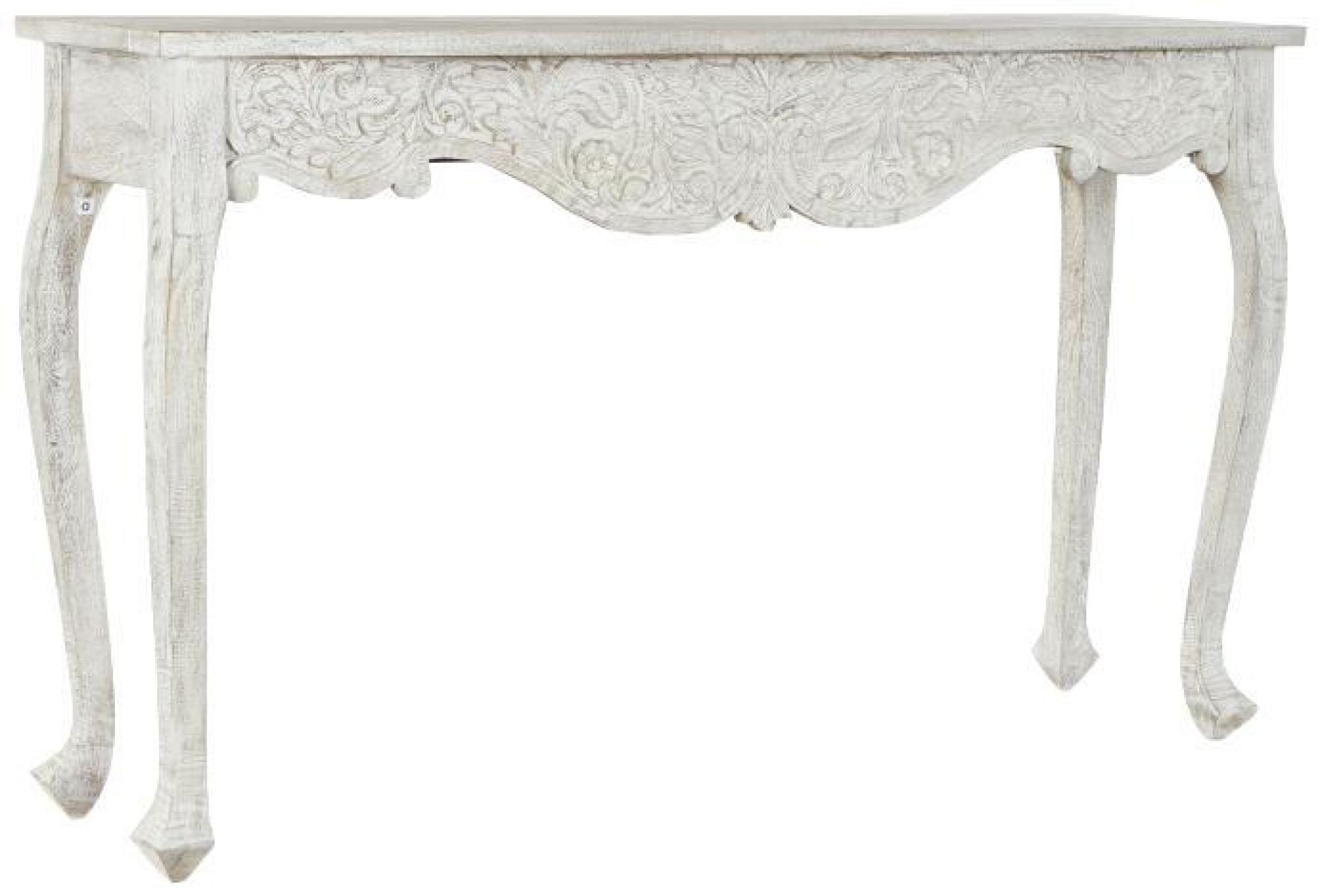 Product photograph of Indian White Mango Wood Decape Console Table from Choice Furniture Superstore.