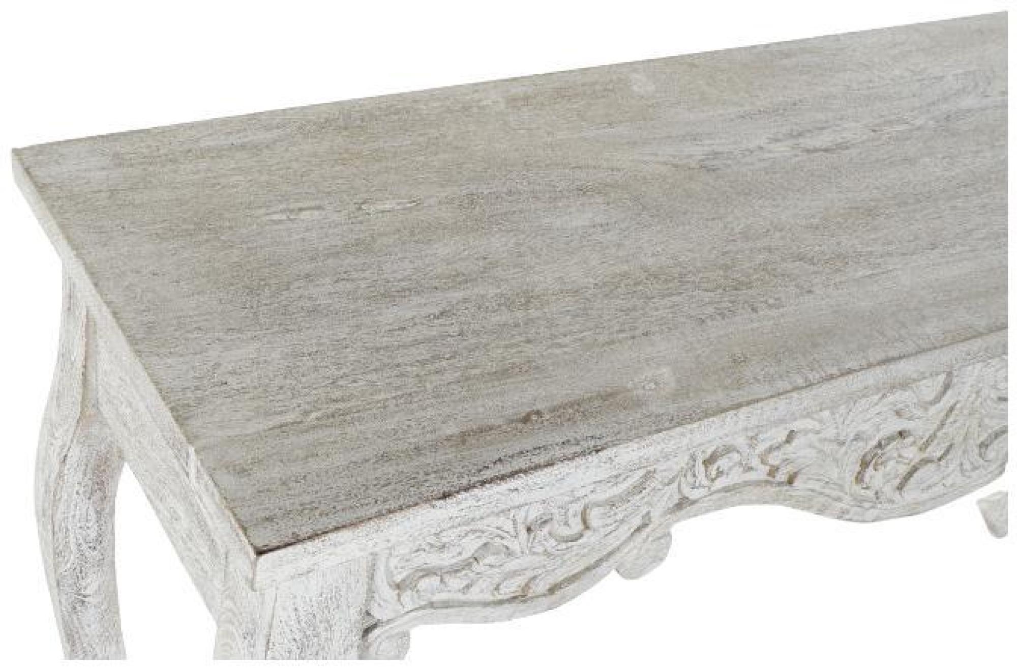 Product photograph of Indian White Mango Wood Decape Console Table from Choice Furniture Superstore.