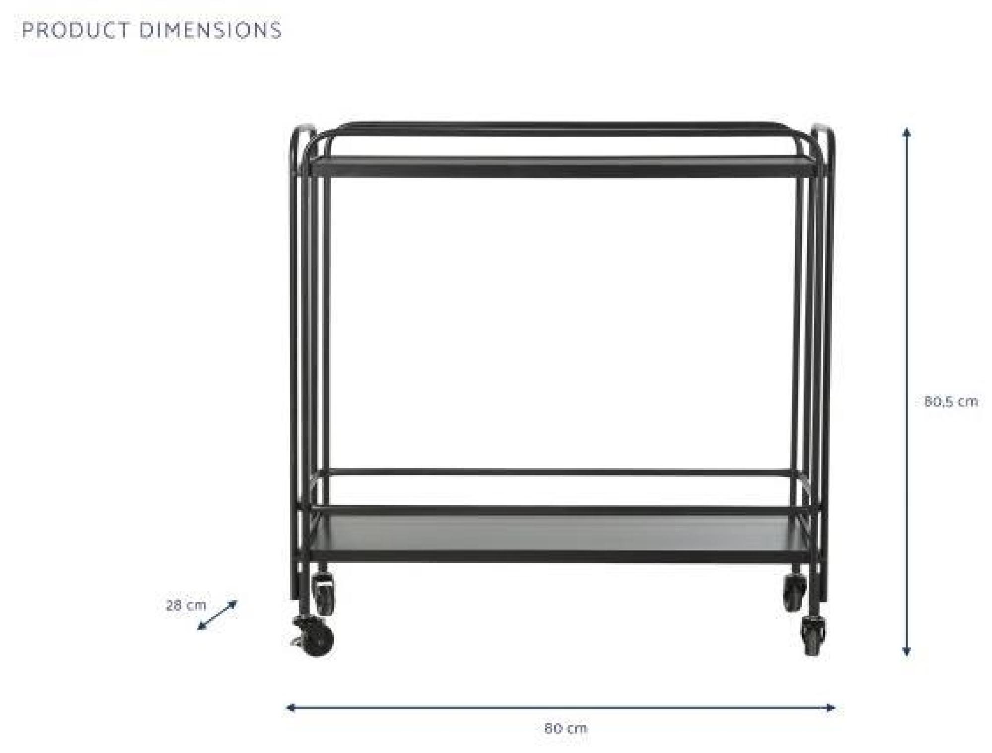 Product photograph of Black Glass And Metal Trolley from Choice Furniture Superstore.