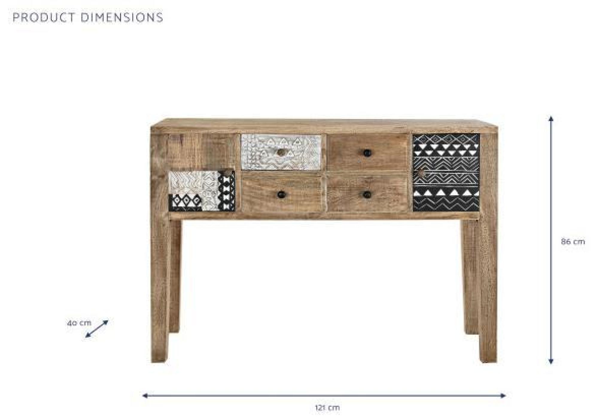 Product photograph of African Mango Wood 4 Drawer Console Table from Choice Furniture Superstore.