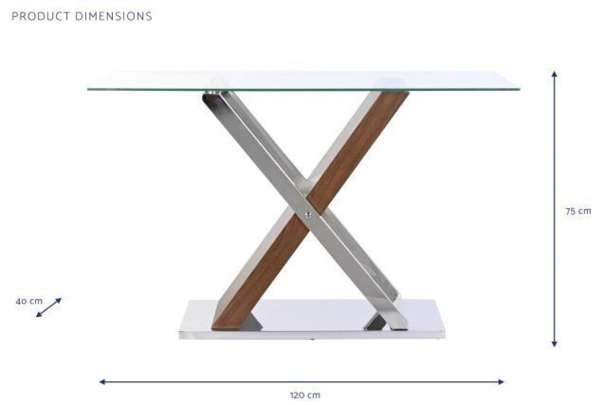 Product photograph of Modern Glass Top And Dark Brown Console Table from Choice Furniture Superstore.