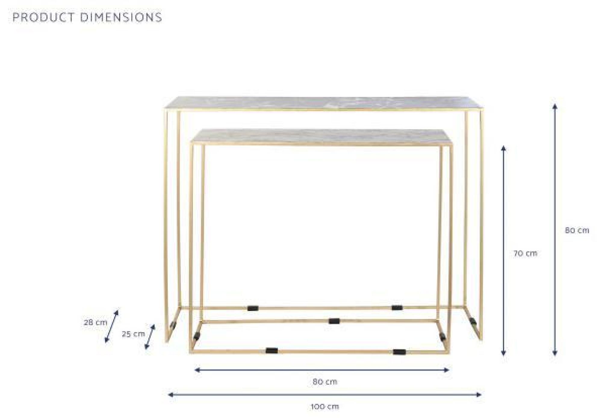 Product photograph of Modern Golden Metal Set Of 2 Console Table from Choice Furniture Superstore.