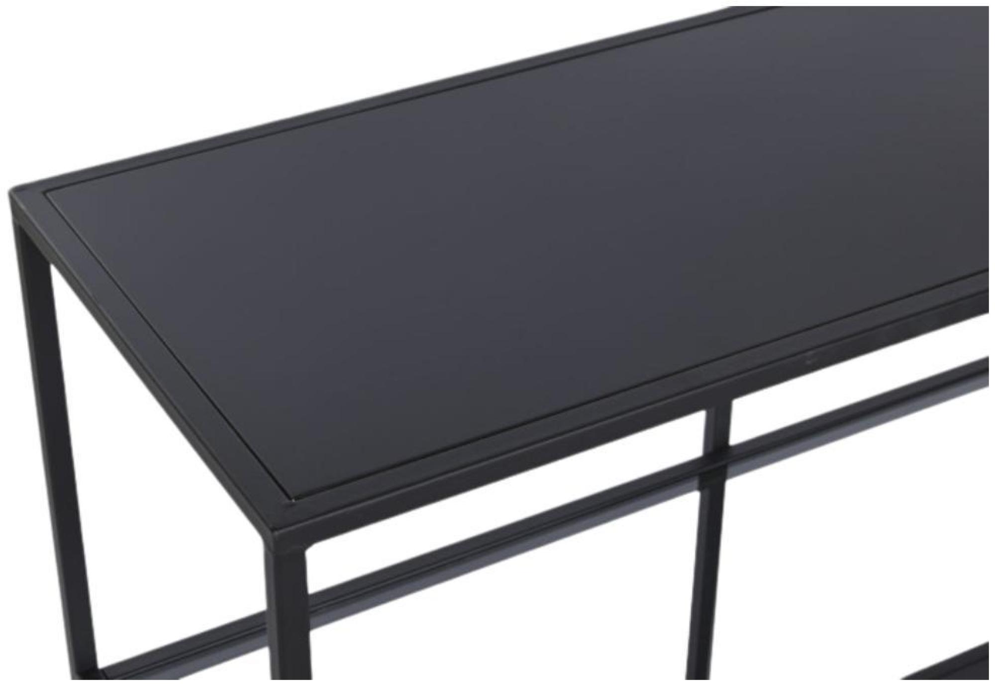 Product photograph of Urban Black Metal And Glass Console Table from Choice Furniture Superstore.