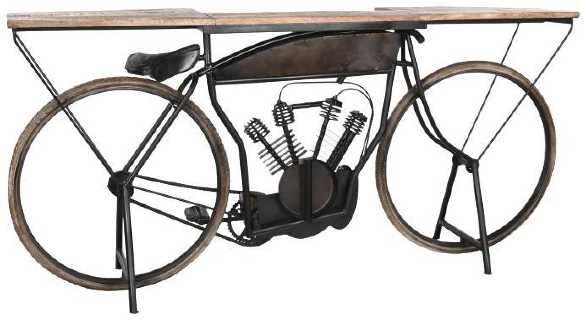 Product photograph of Douglas Natural And Black Metal Bicycle Console Table from Choice Furniture Superstore.