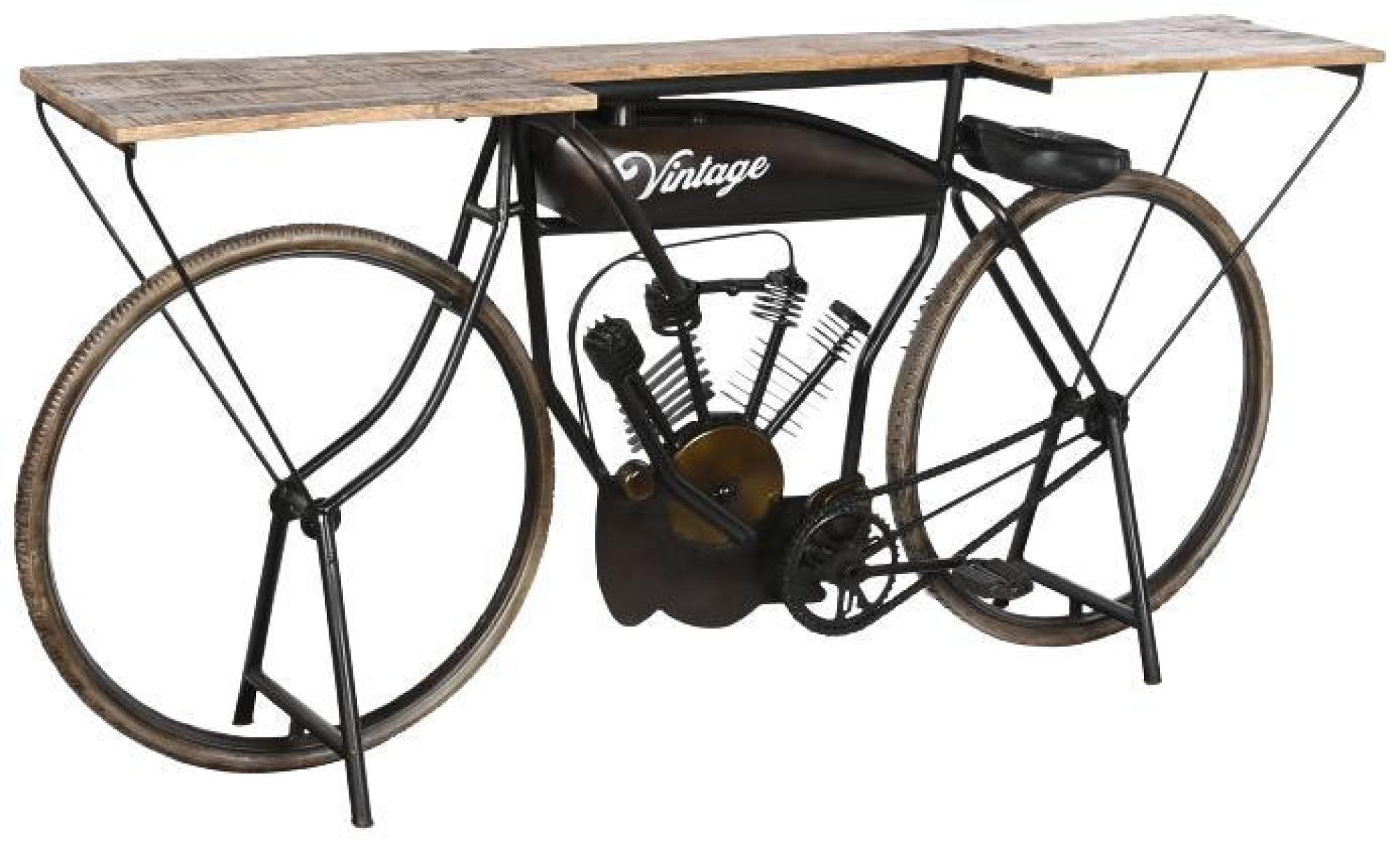 Product photograph of Douglas Natural And Black Metal Bicycle Console Table from Choice Furniture Superstore.