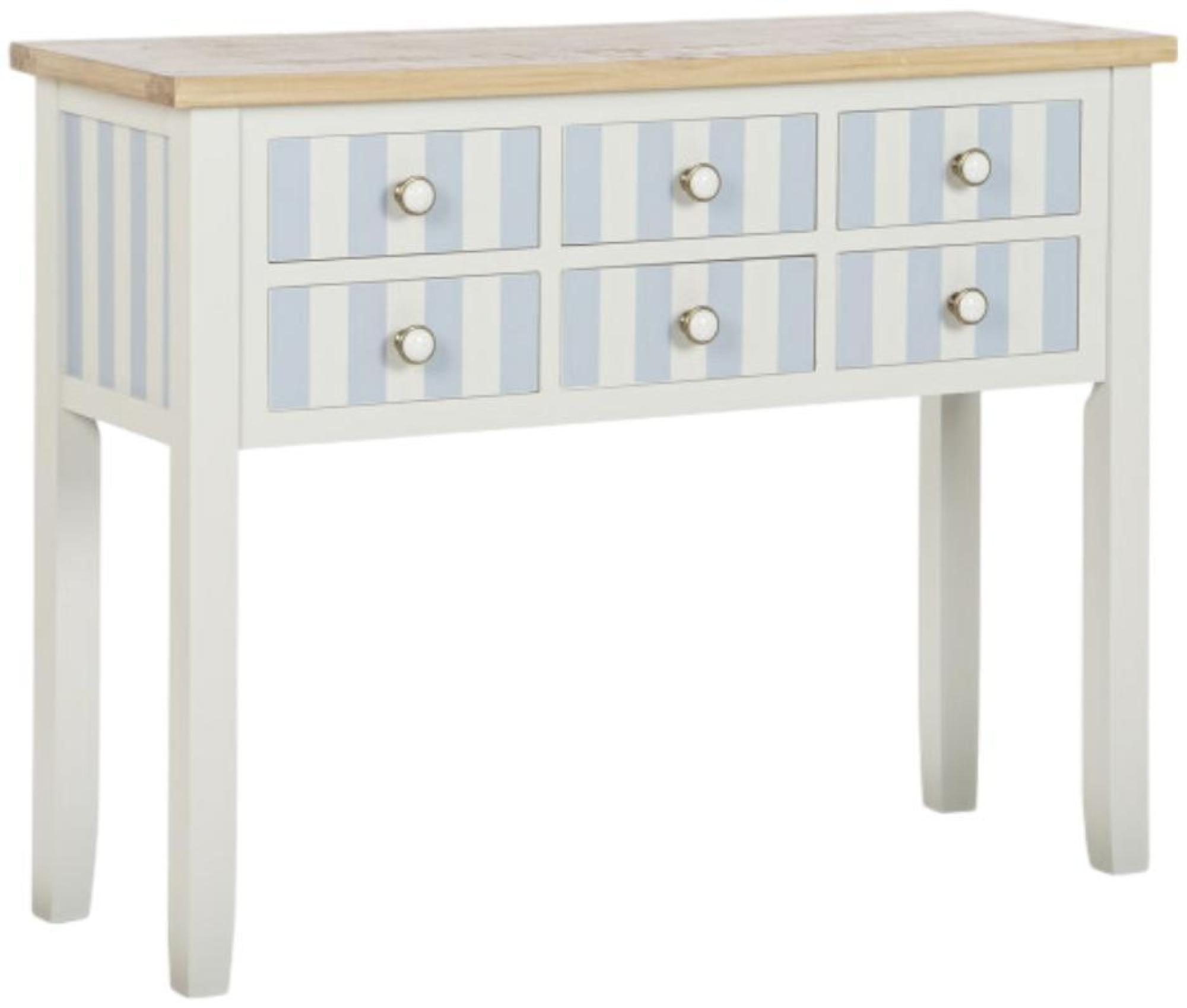 Product photograph of Mediterranean Natural 6 Drawer Console Table from Choice Furniture Superstore.