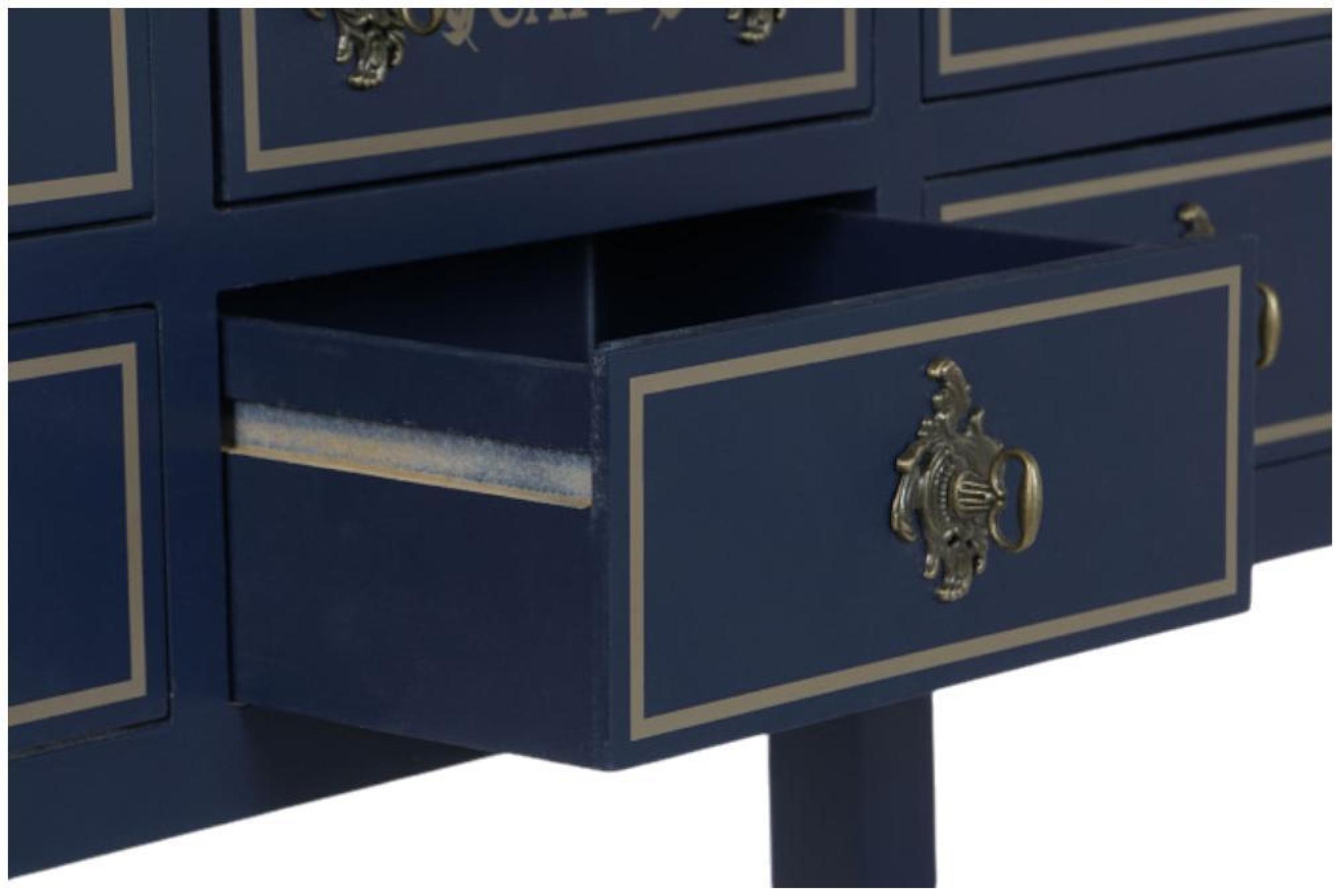 Product photograph of Mediterranean Navy Blue 6 Drawer Console Table from Choice Furniture Superstore.