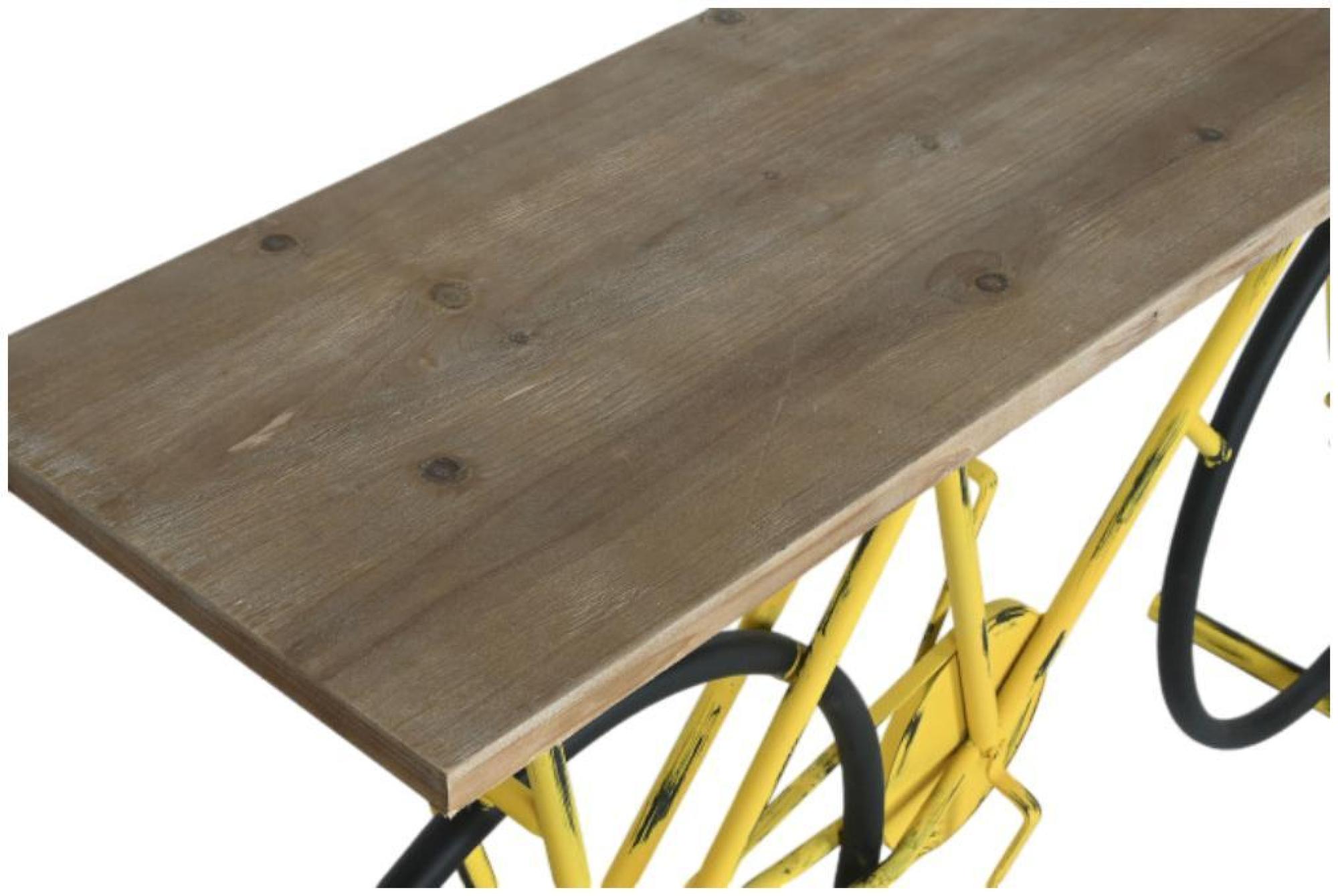 Product photograph of Vintage Yellow Metal Bicycle Console Table from Choice Furniture Superstore.