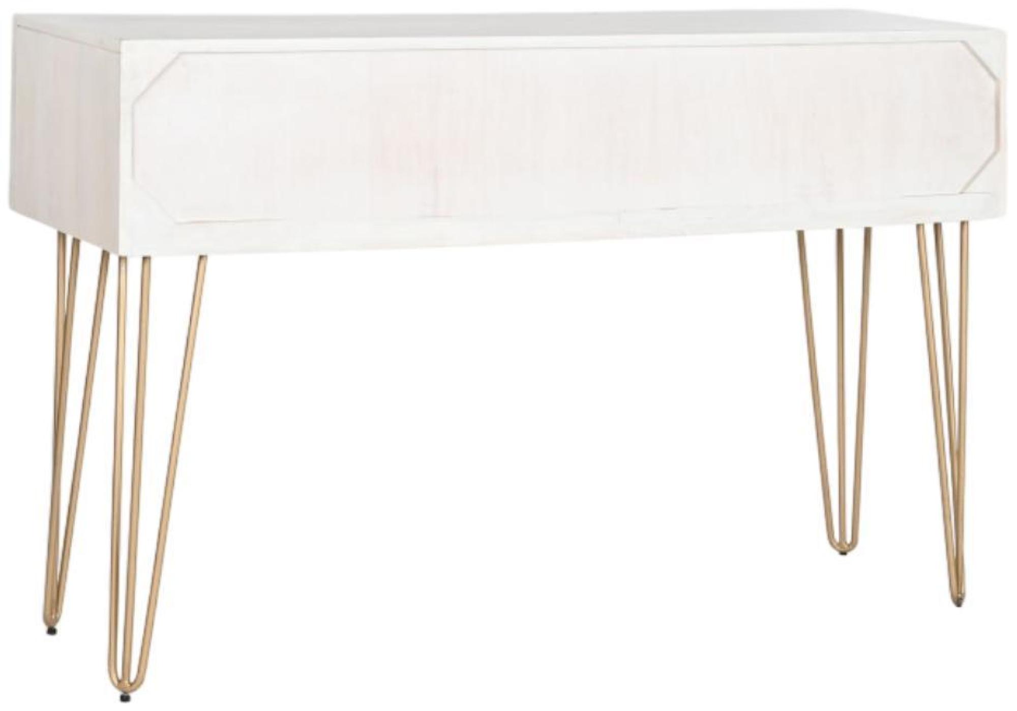 Product photograph of African White Mango Wood 3 Drawer Console Table from Choice Furniture Superstore.