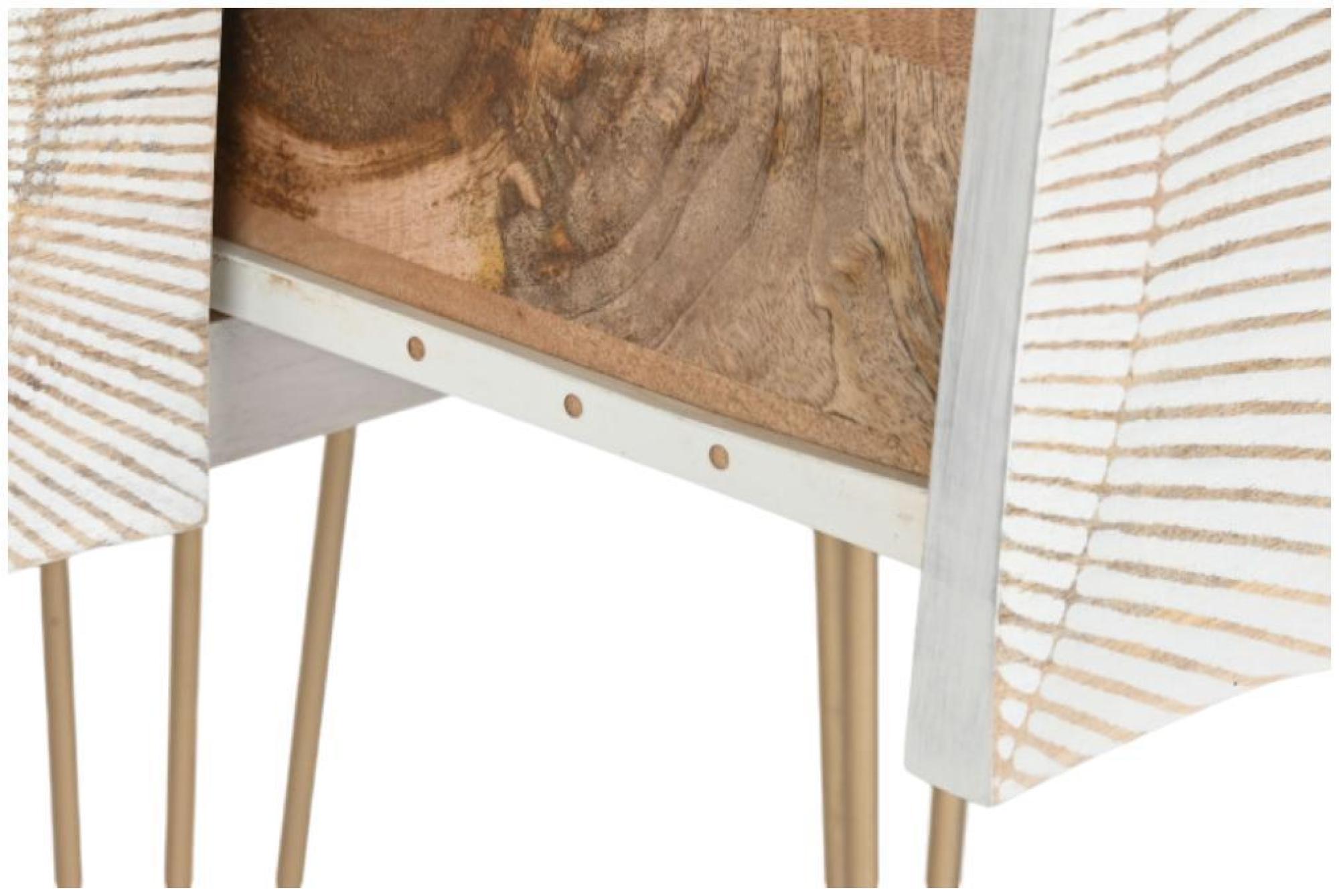 Product photograph of African White Mango Wood 3 Drawer Console Table from Choice Furniture Superstore.