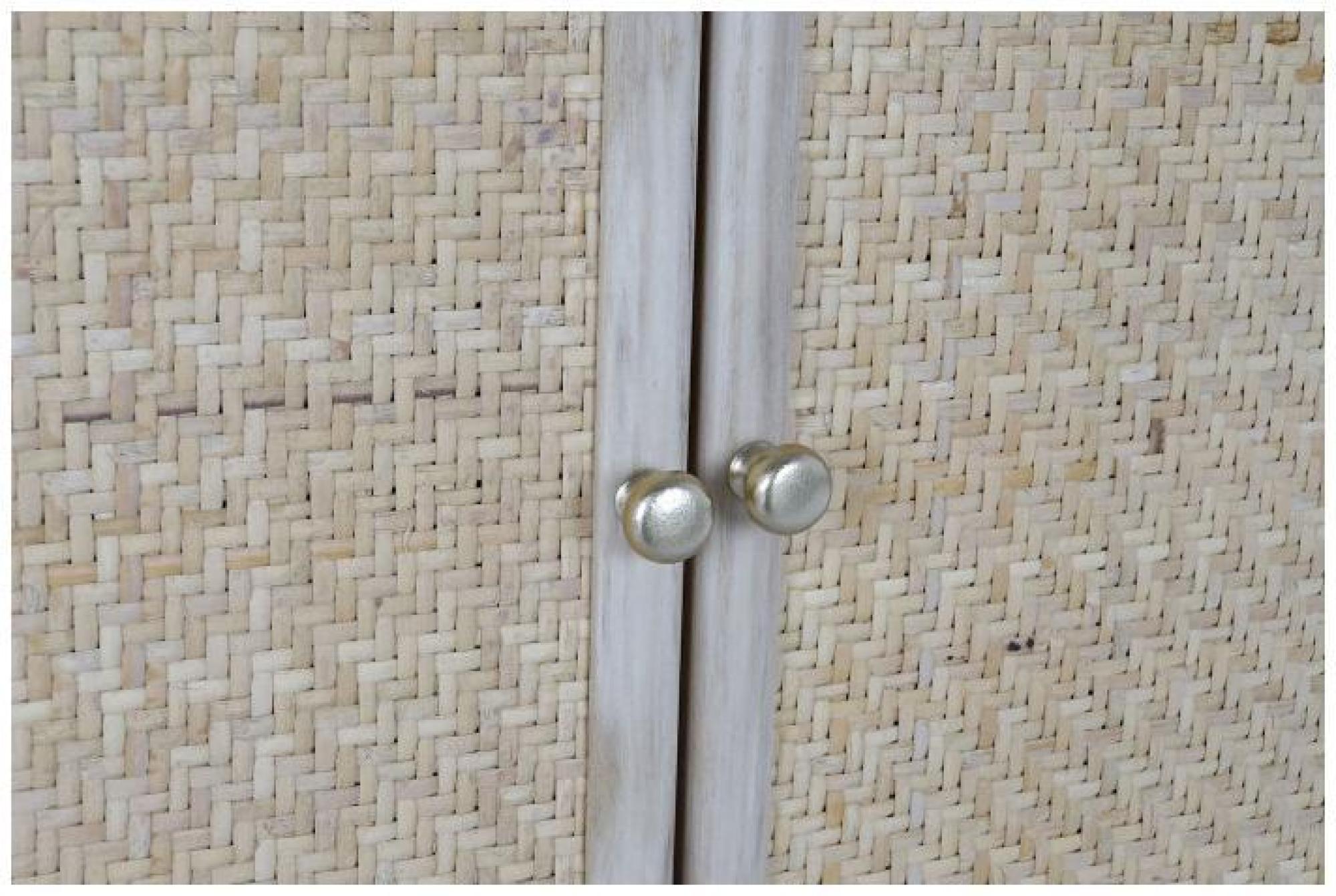 Product photograph of Scandi Rattan And Mirrored Cabinet from Choice Furniture Superstore.