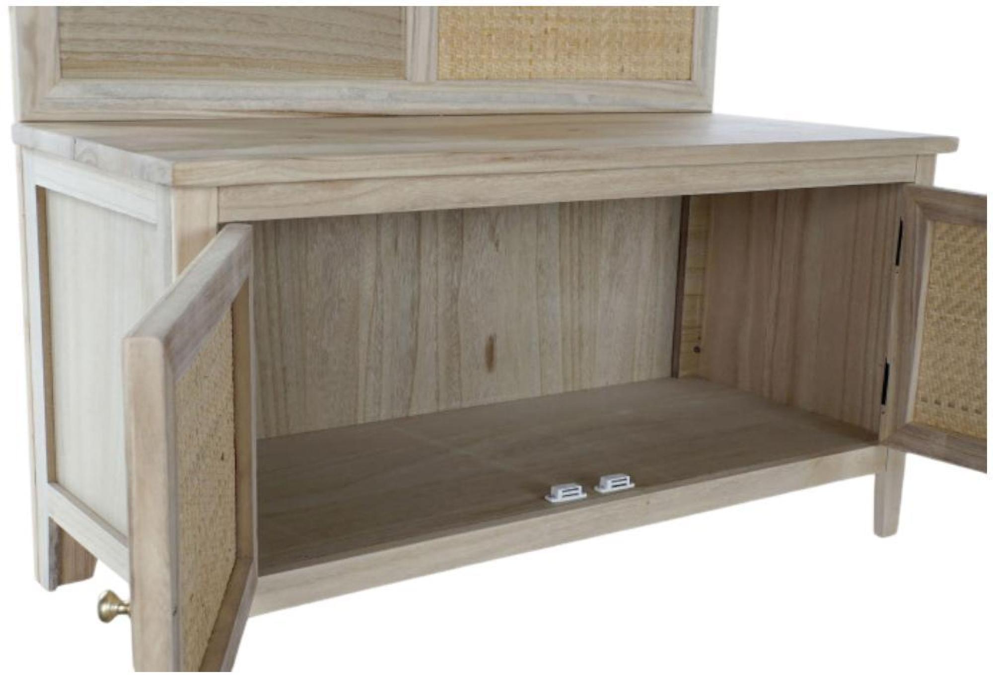 Product photograph of Scandi Rattan And Mirrored Cabinet from Choice Furniture Superstore.