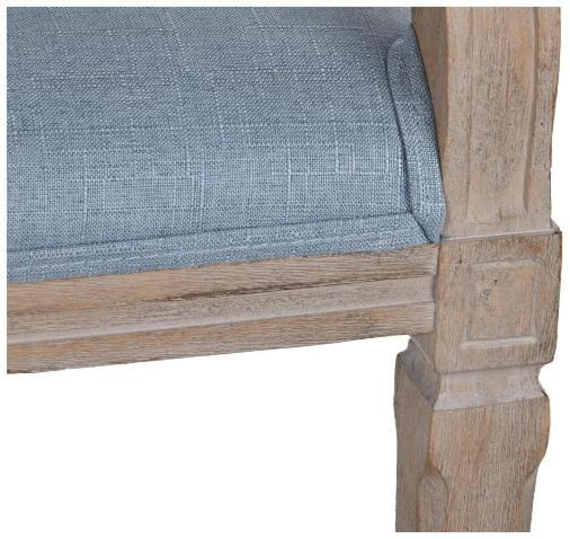 Product photograph of Wooden And Blue Fabric Bench from Choice Furniture Superstore.