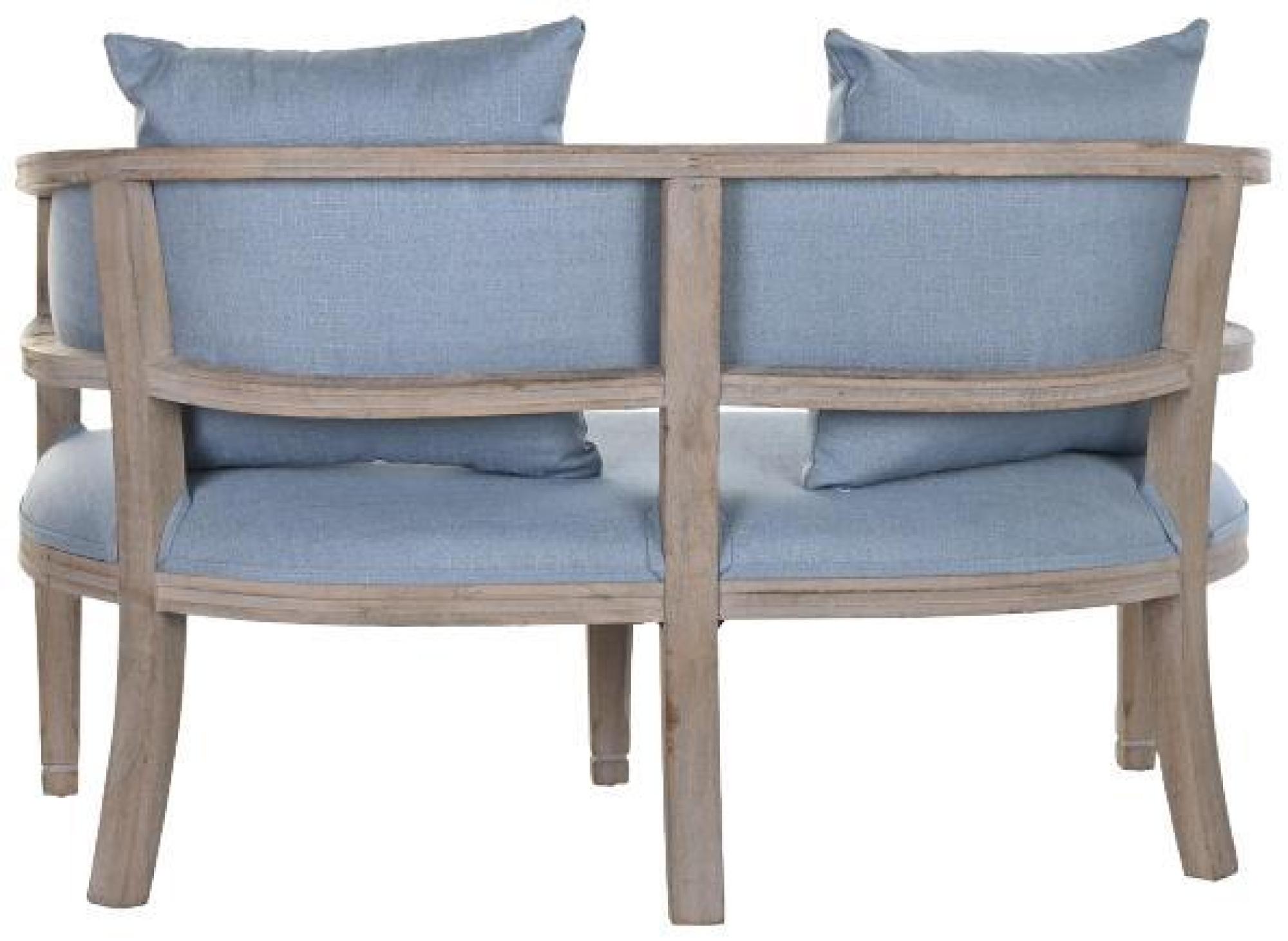 Product photograph of Wooden And Blue Fabric Bench from Choice Furniture Superstore.