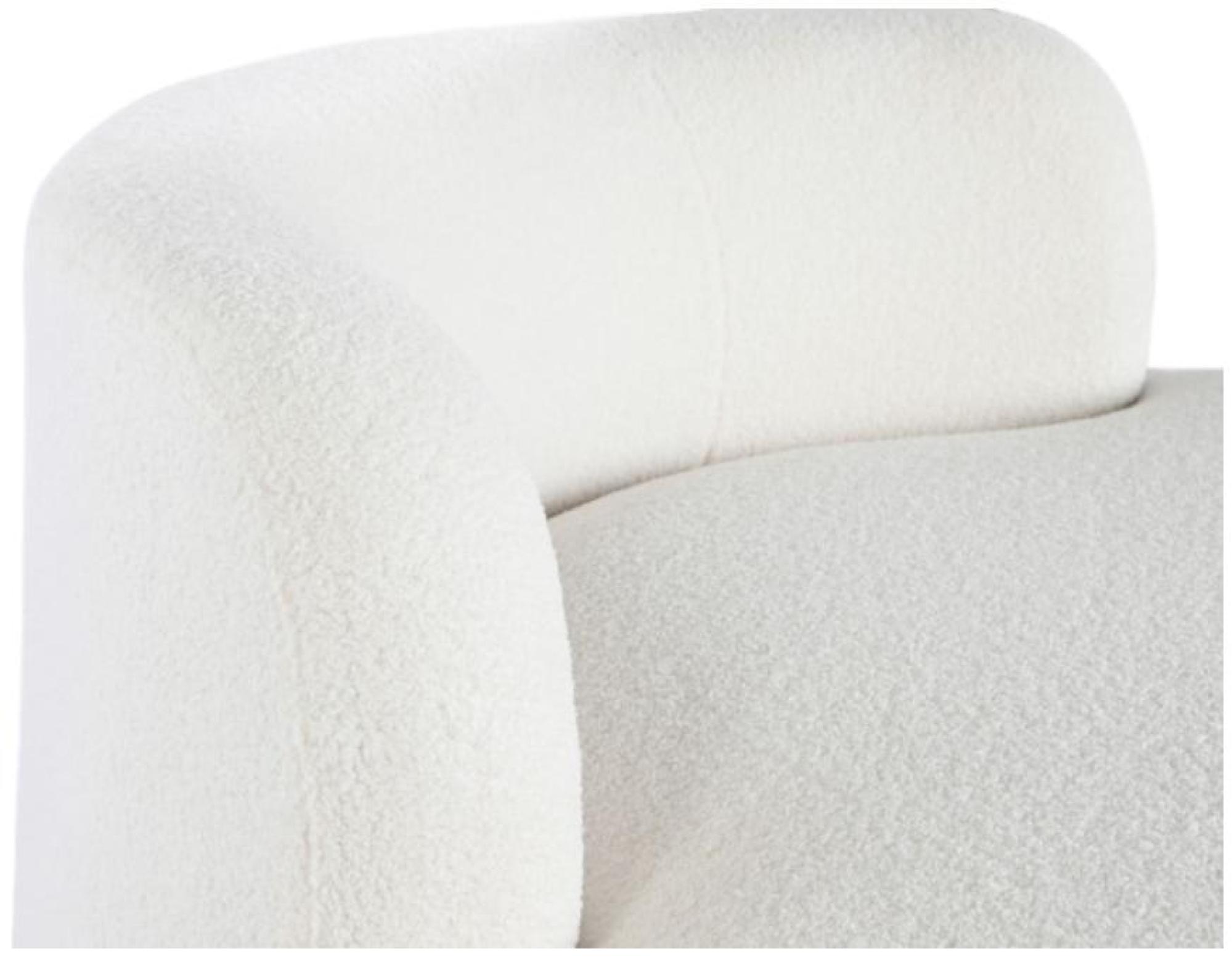Product photograph of White Sheepskin Fabric Round Couch from Choice Furniture Superstore.