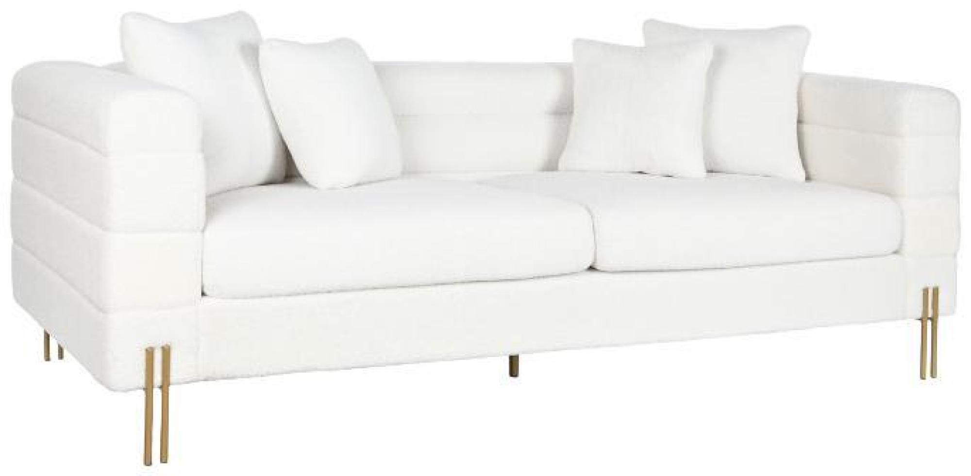 Product photograph of White And Golden Fabric Couch Sofa from Choice Furniture Superstore.