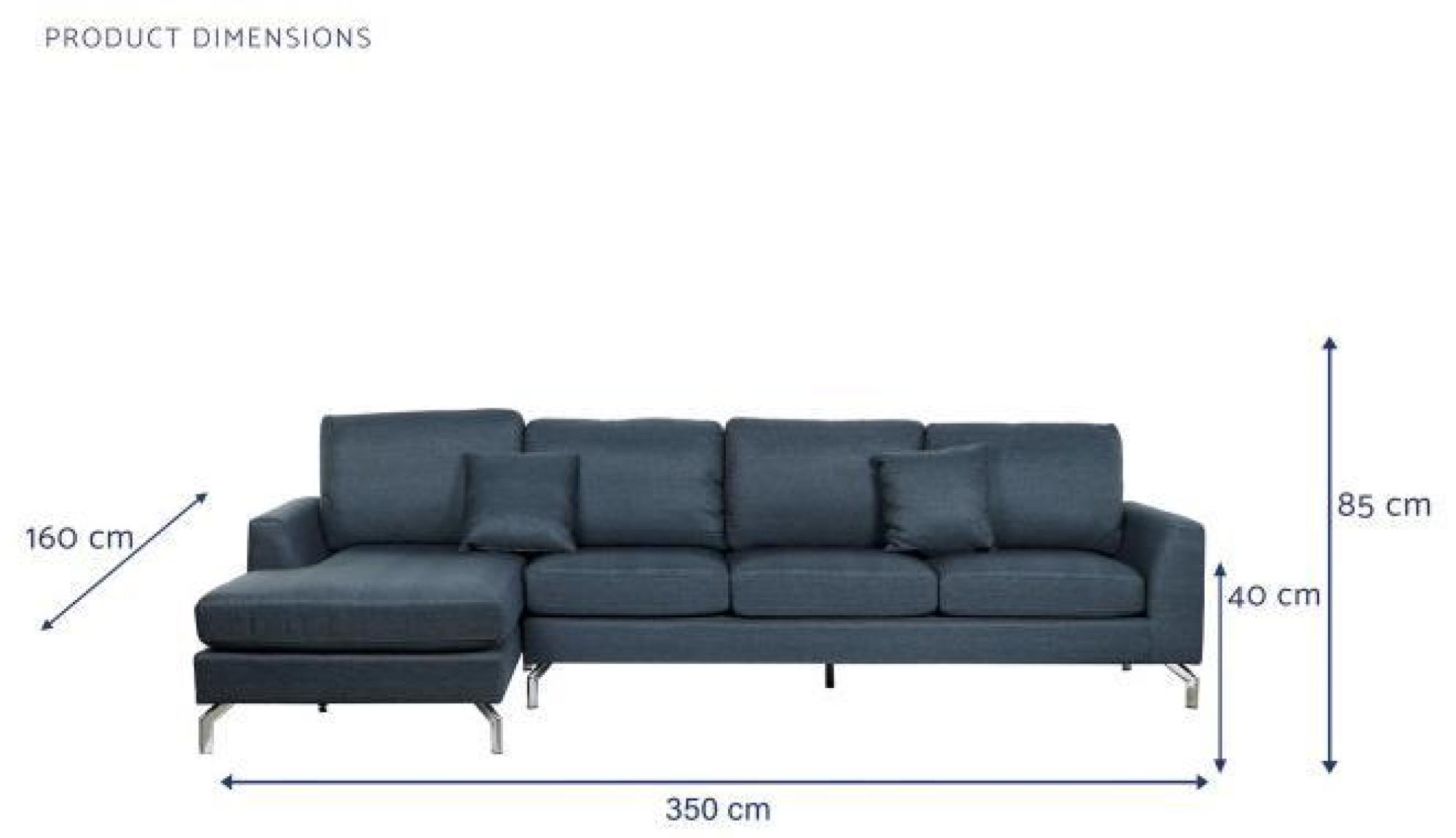 Product photograph of Blue Fabric Couch Chaise Longue Sofabed from Choice Furniture Superstore.