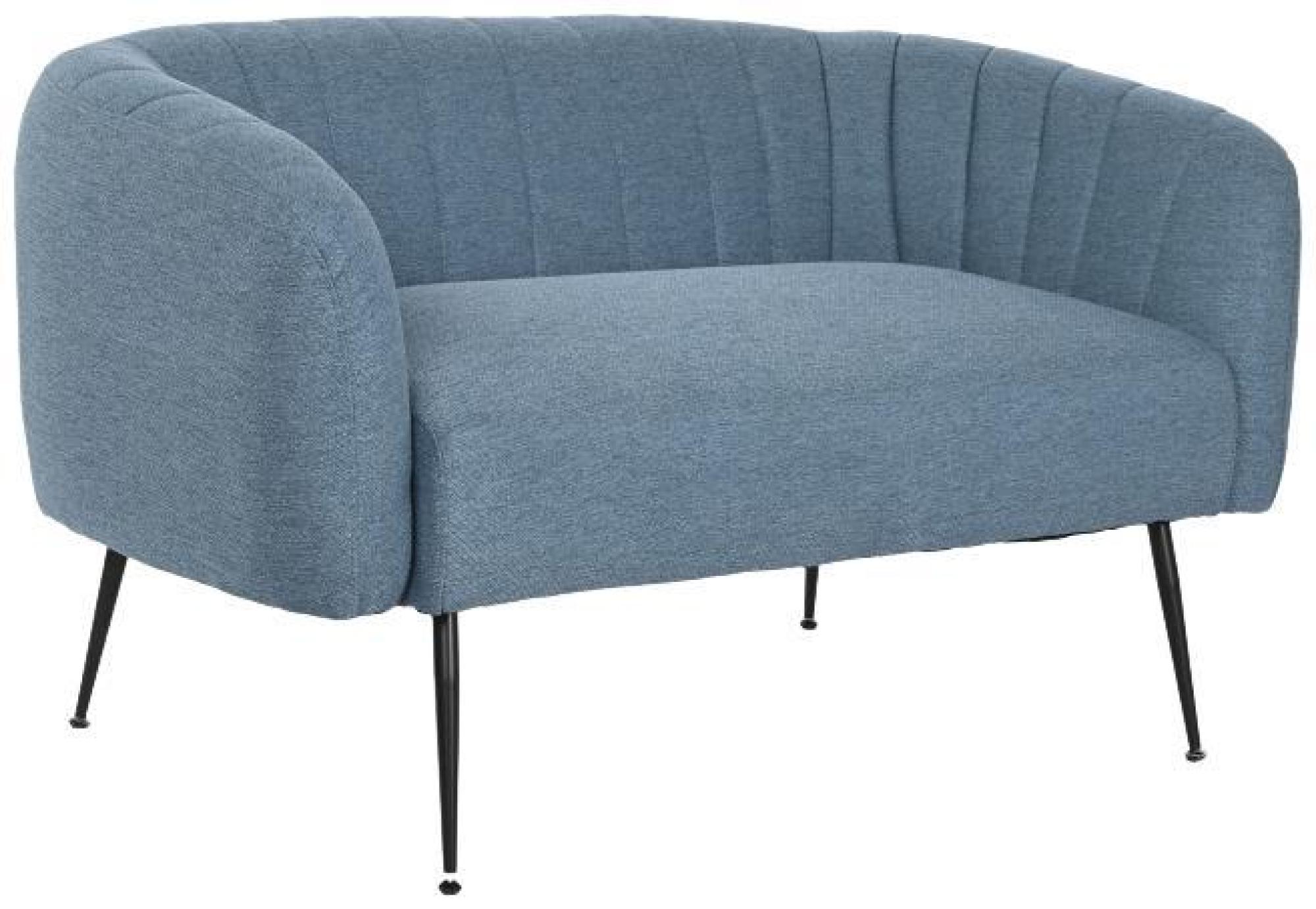 Product photograph of Blue Fabric 2 Seater Sofa With Black Legs from Choice Furniture Superstore.
