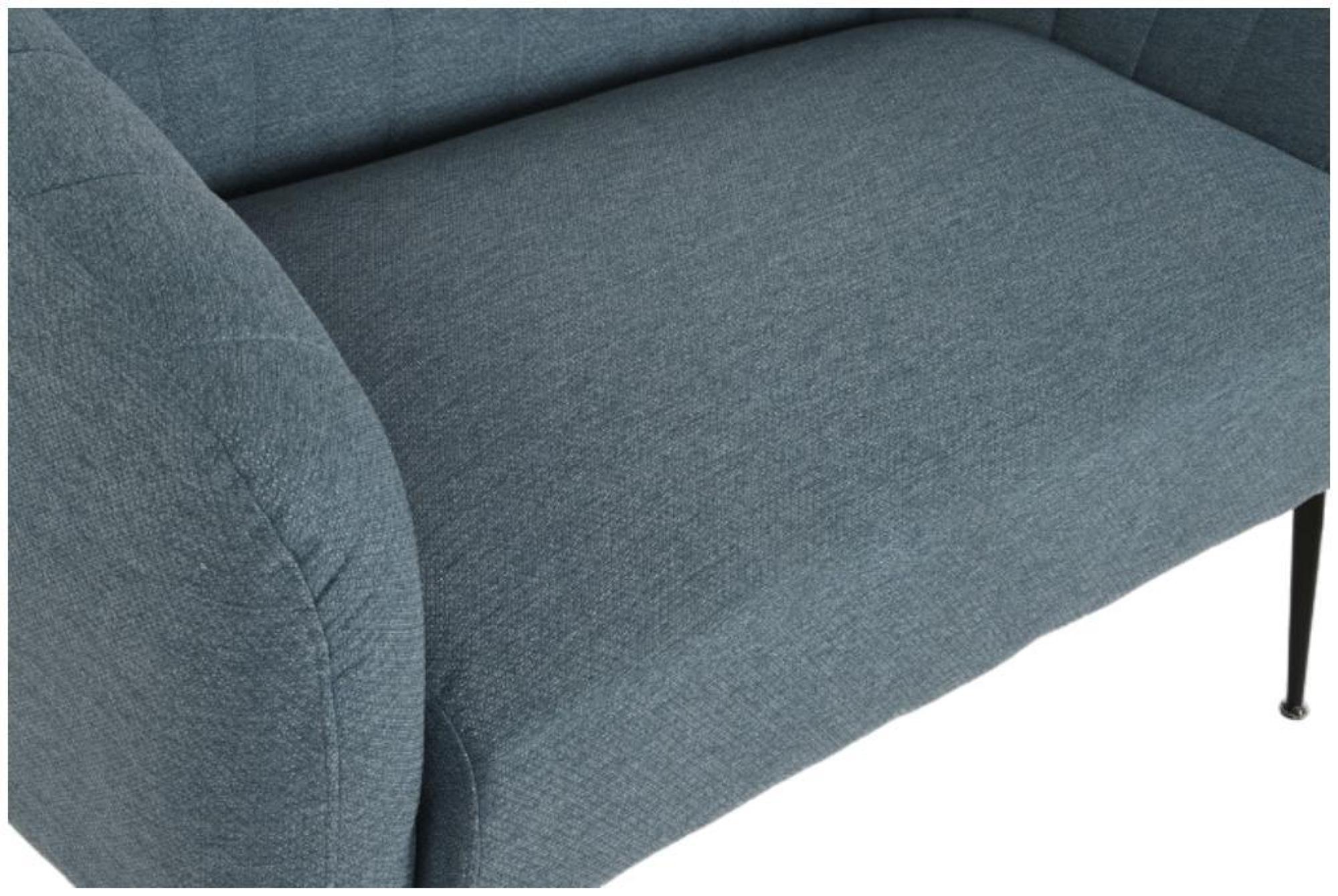Product photograph of Blue Fabric 2 Seater Sofa With Black Legs from Choice Furniture Superstore.