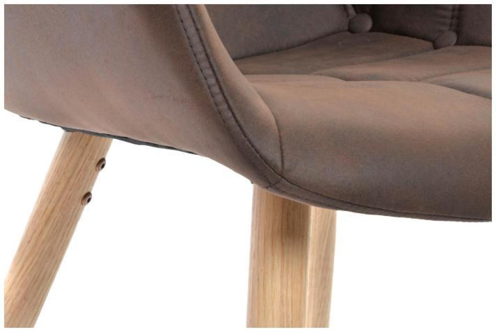 Product photograph of 2 X Scandi Dark Brown Fabric Dining Chair from Choice Furniture Superstore.