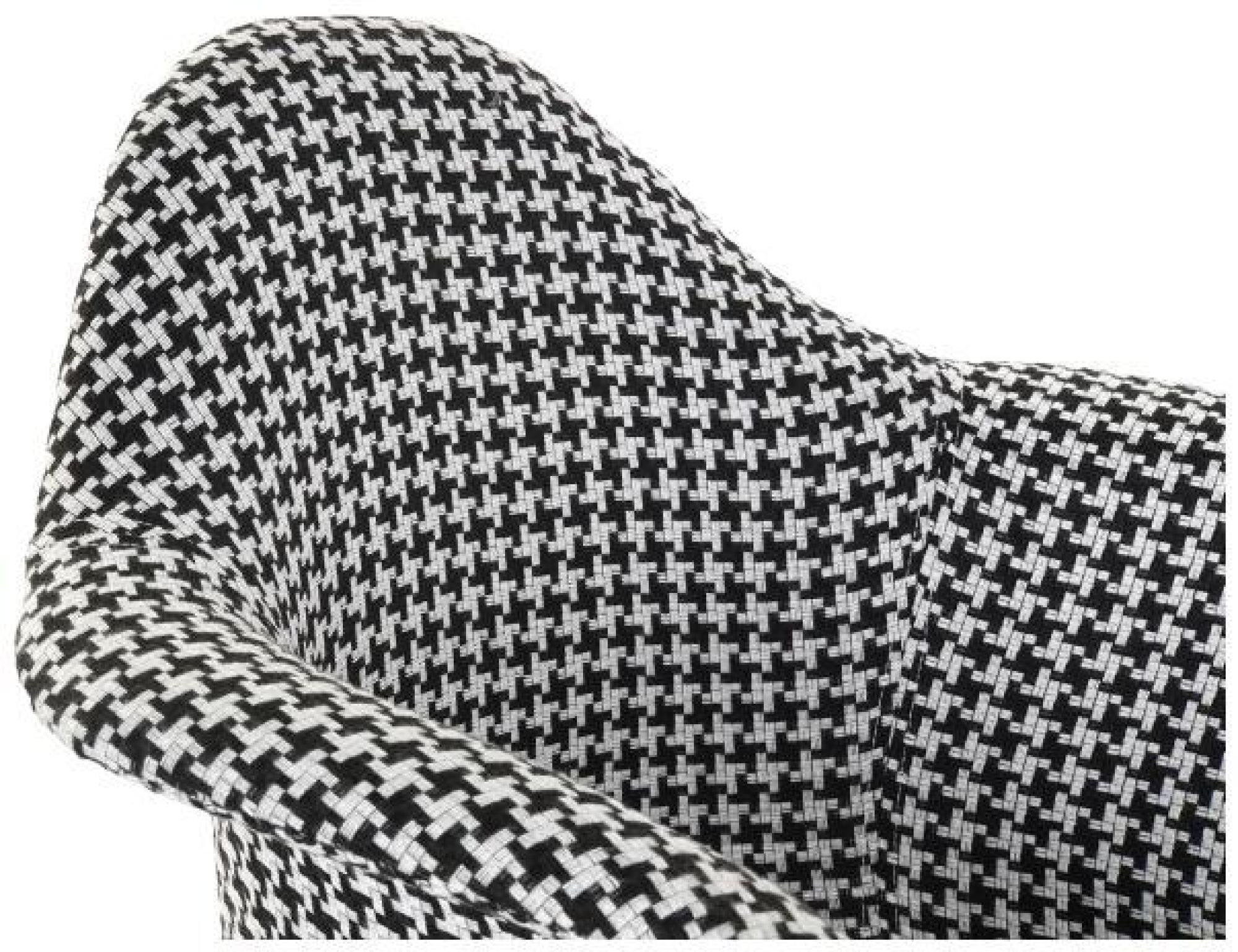 Product photograph of 4 X Scandi Black And White Fabric Dining Armchair With Chrome Legs from Choice Furniture Superstore.