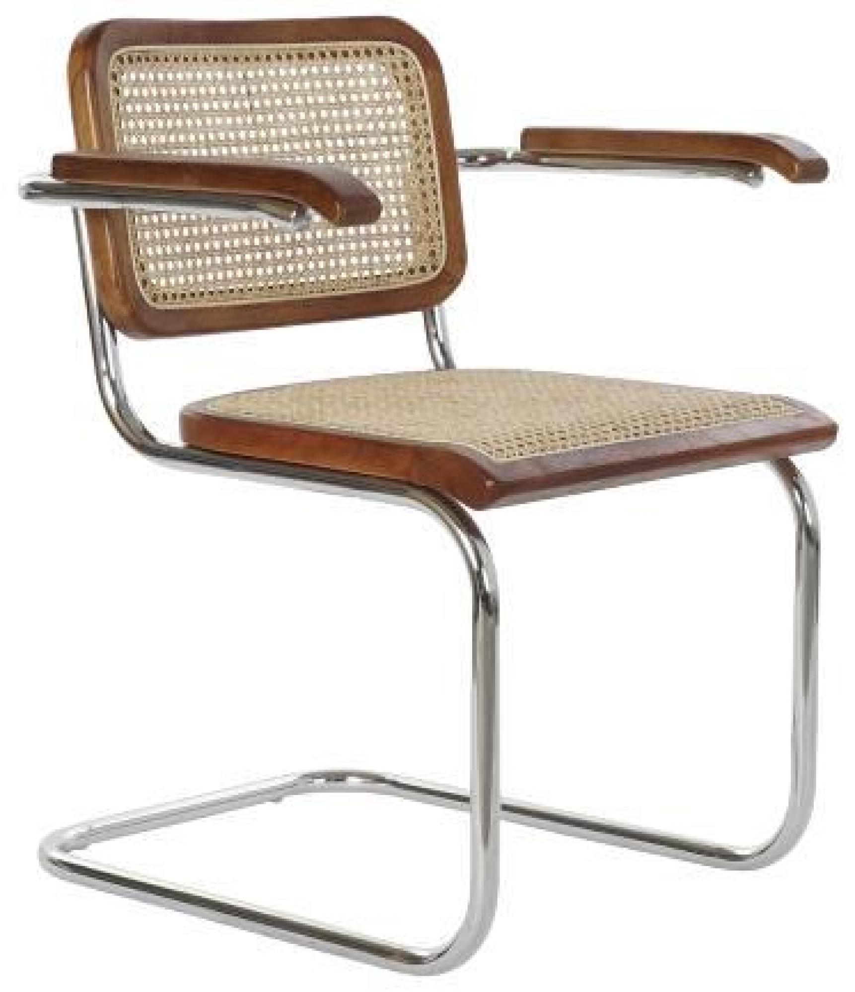 Product photograph of Set Of 4 Loft Dark Brown Elm Wood And Rattan Cantilever Dining Armchair from Choice Furniture Superstore.