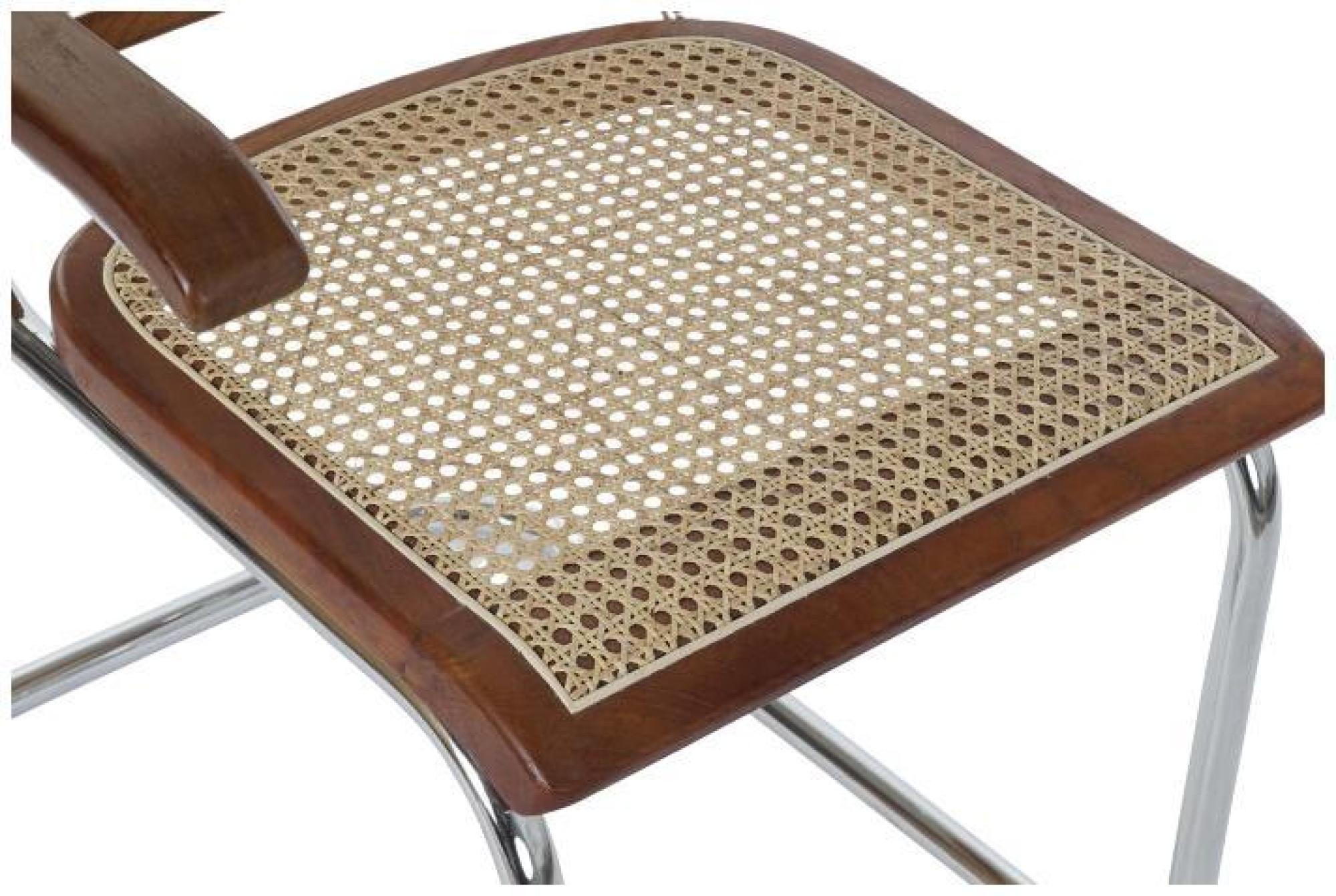Product photograph of Set Of 4 Loft Dark Brown Elm Wood And Rattan Cantilever Dining Armchair from Choice Furniture Superstore.