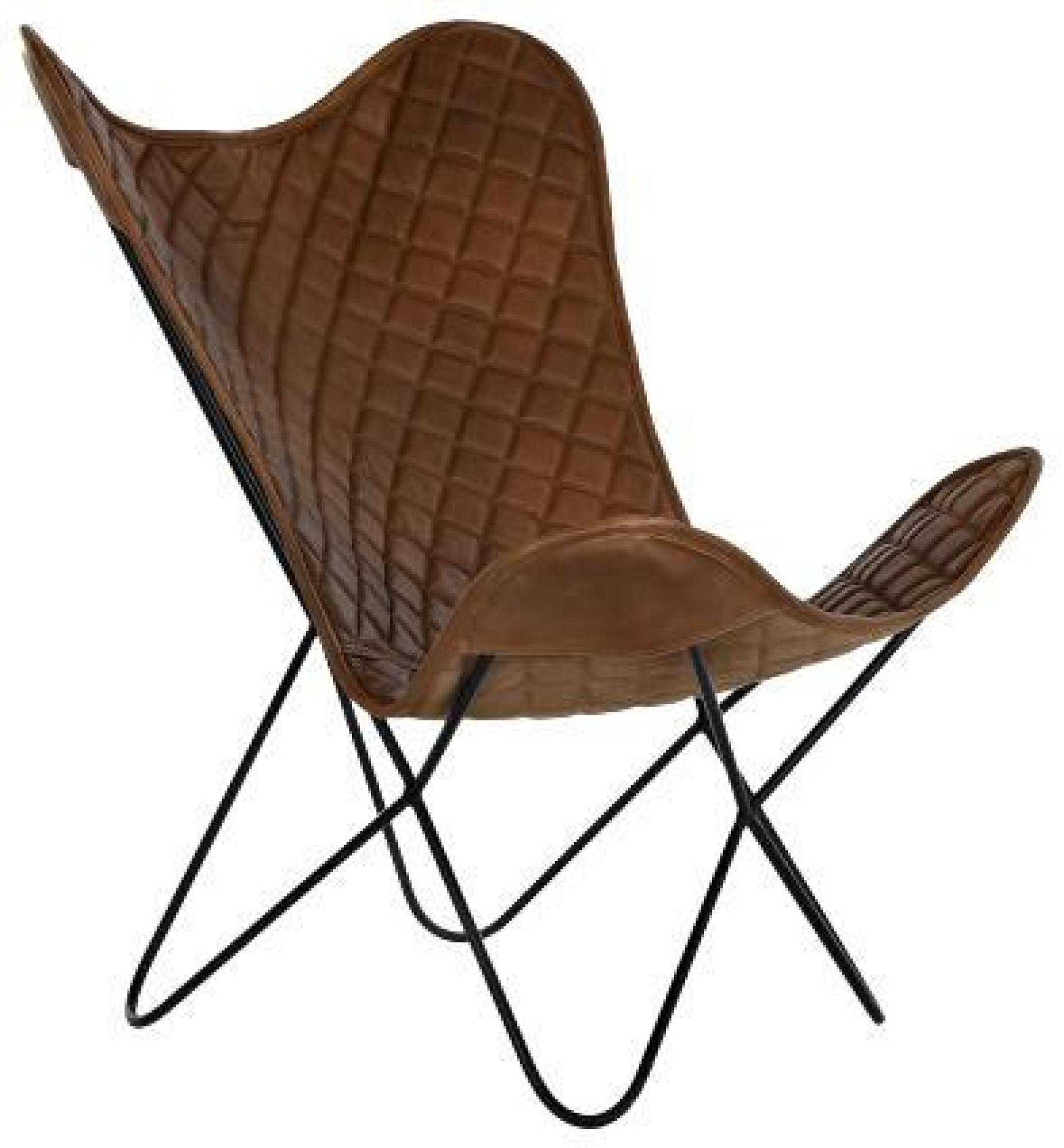 Product photograph of Brown Leather Butterfly Chair from Choice Furniture Superstore.